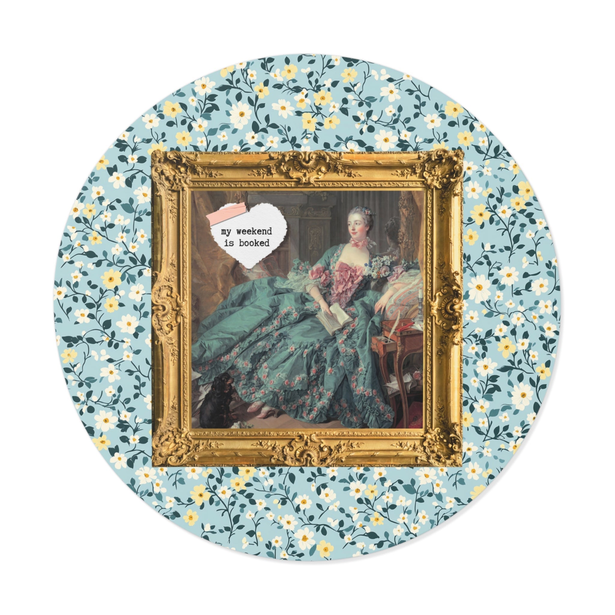 Book Lover Gift: My Weekend is Booked Sticker, Madame de Pompadour by François Boucher, Historical Fiction Romance Reader Bookworm Present - Opal and June