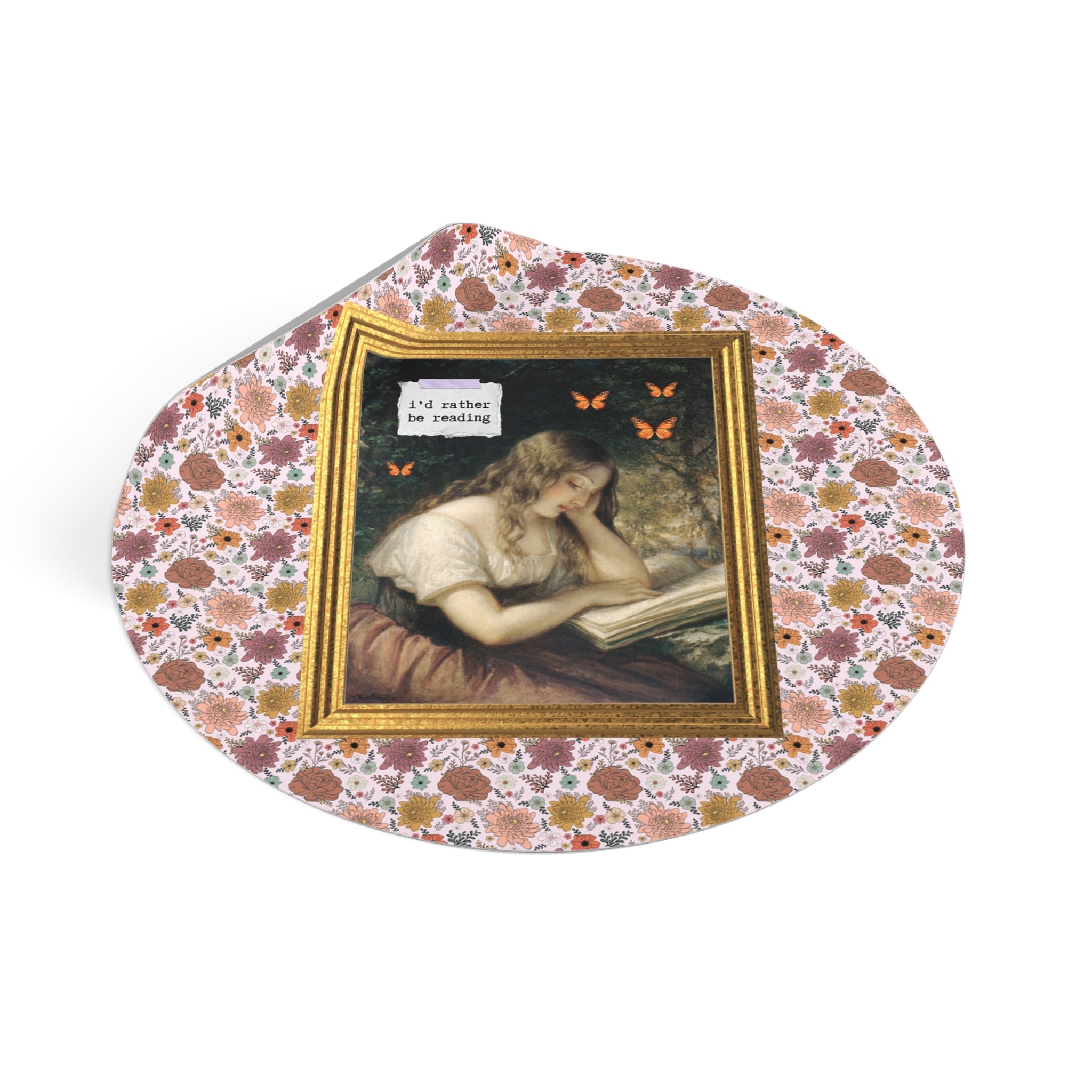 Book Lover Sticker with 19th Century Artwork: Study in a Wood, Daniel Huntington, Cute Bookish Sticker for Romance Reader, Bookworm Gift - Opal and June