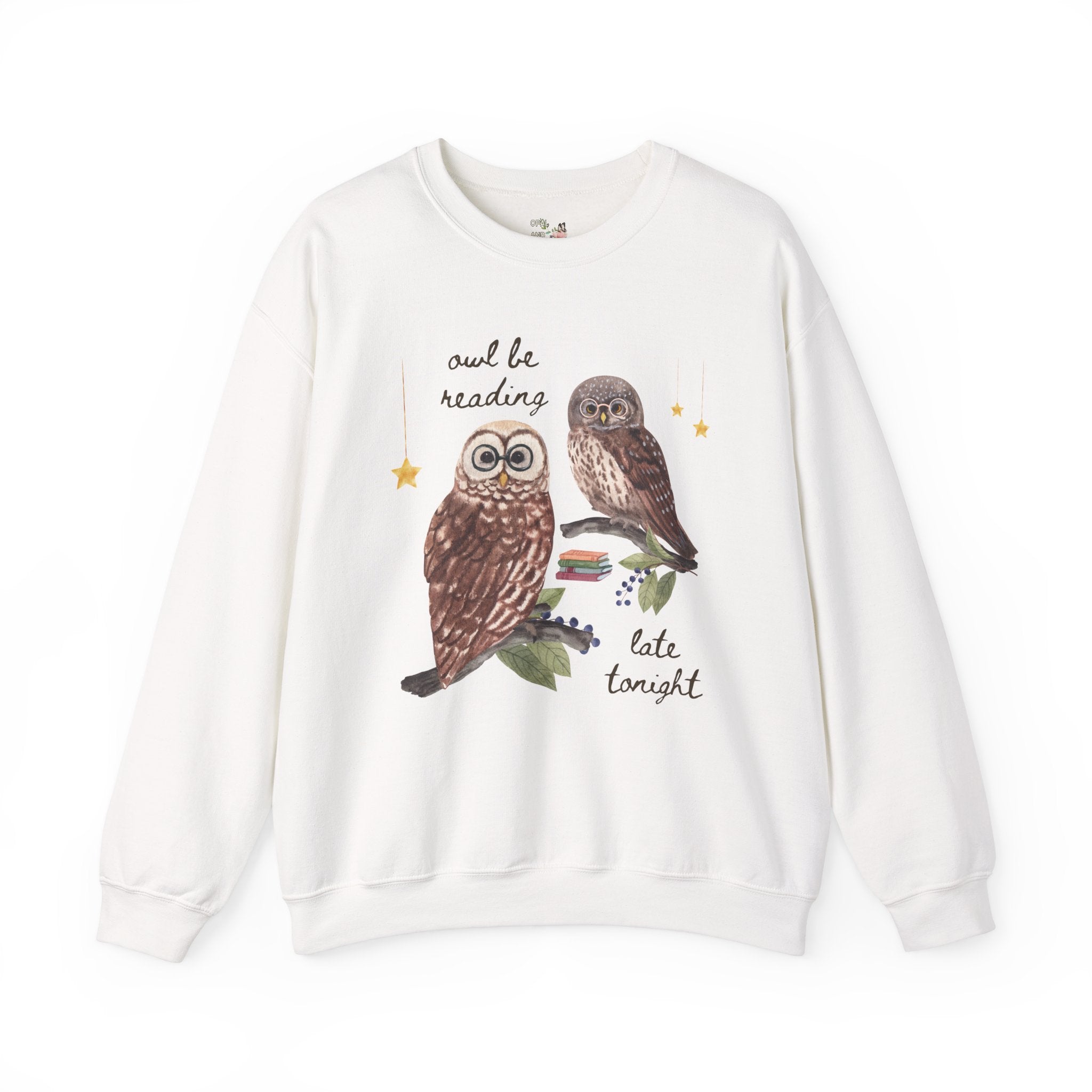 Book Lover Sweatshirt for Reader Who Loves Animals: Owl Be Reading Late Tonight, Silly Weirdcore 90s Aesthetic Gift, Romance Reader Bookworm - Opal and June