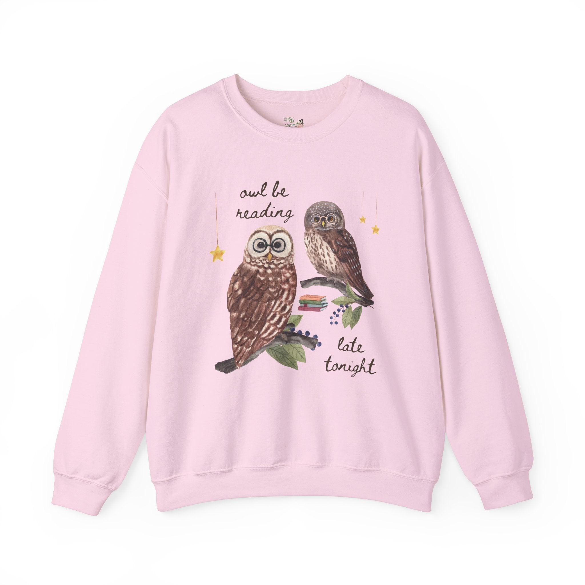 Book Lover Sweatshirt for Reader Who Loves Animals: Owl Be Reading Late Tonight, Silly Weirdcore 90s Aesthetic Gift, Romance Reader Bookworm - Opal and June