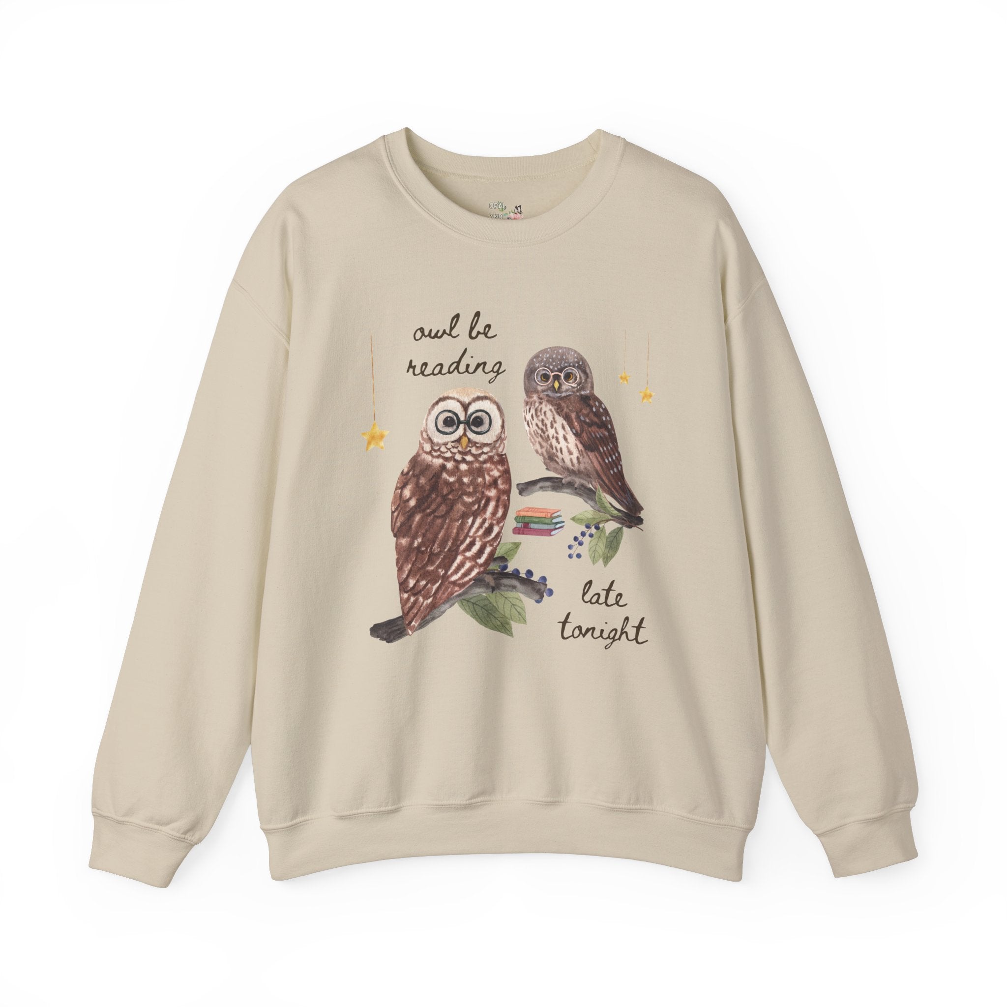 Book Lover Sweatshirt for Reader Who Loves Animals: Owl Be Reading Late Tonight, Silly Weirdcore 90s Aesthetic Gift, Romance Reader Bookworm - Opal and June