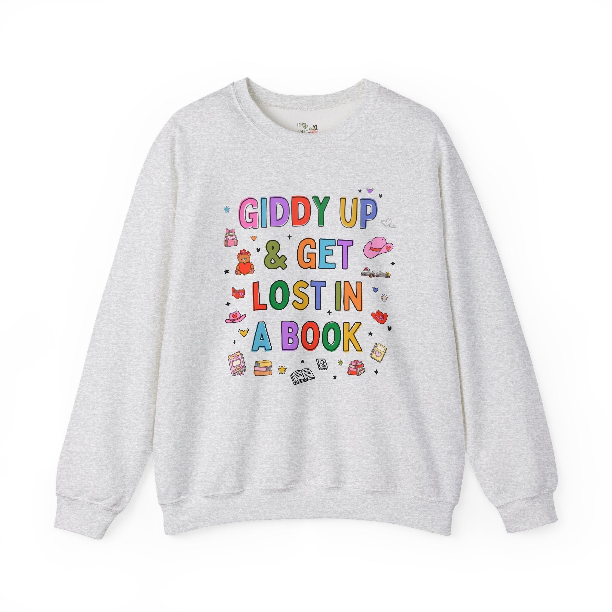 Book Lover Sweatshirt with Adorable Doodles and Groovy Western Vibes, Cute Reading Teacher Shirt, Funny Saying Librarian Book Addict Shirt - Opal and June