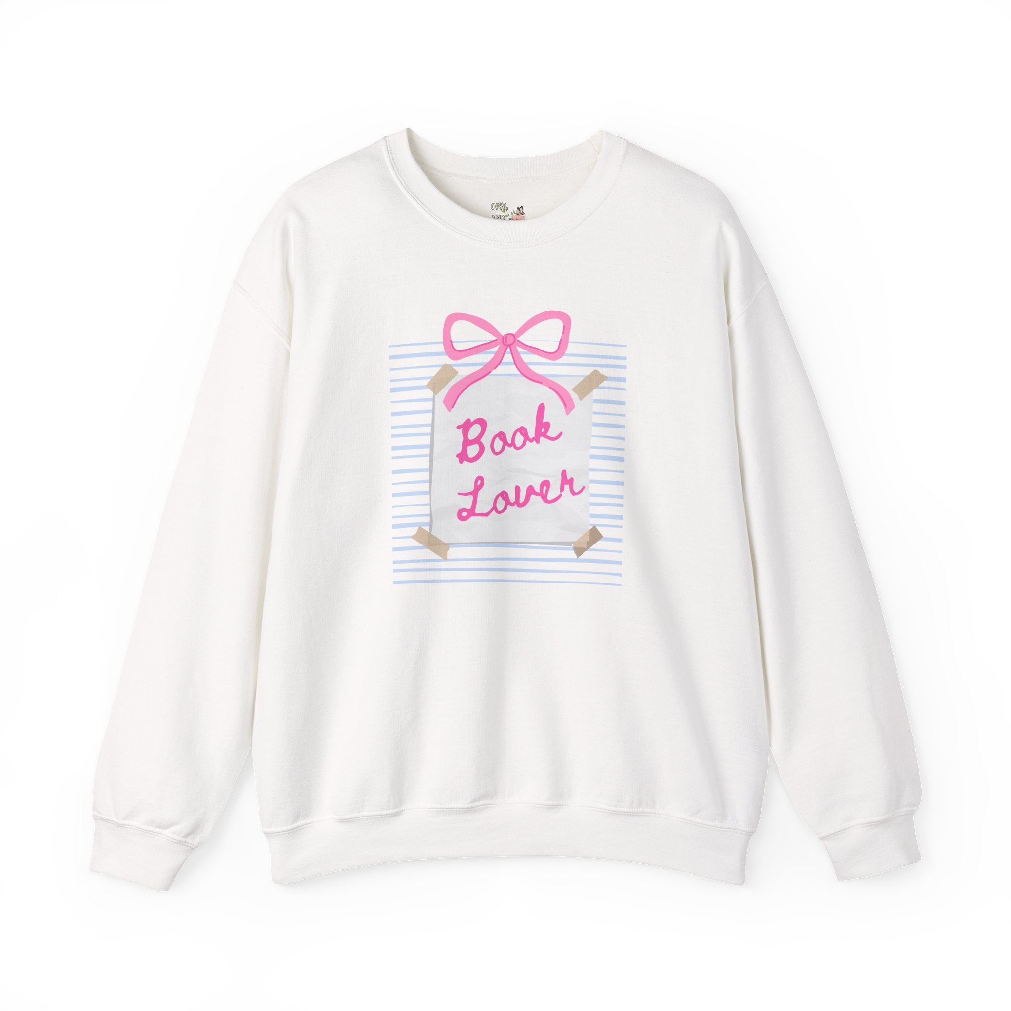 Book Lover Sweatshirt with Bow: Cute Reading Teacher Shirt for Librarian or Romance Reader, Book Writer Gift Idea, Retro Bookworm Gift - Opal and June