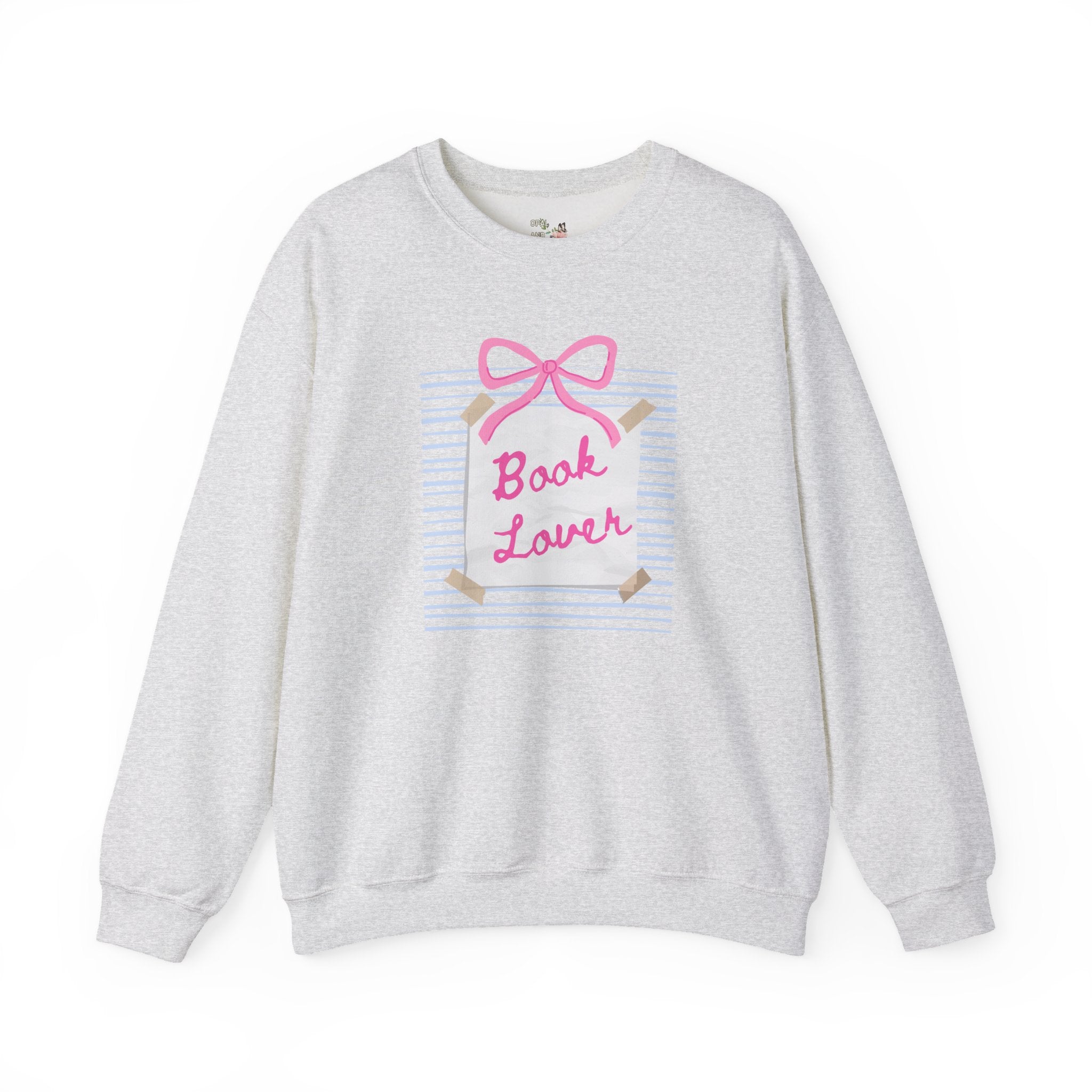 Book Lover Sweatshirt with Bow: Cute Reading Teacher Shirt for Librarian or Romance Reader, Book Writer Gift Idea, Retro Bookworm Gift - Opal and June