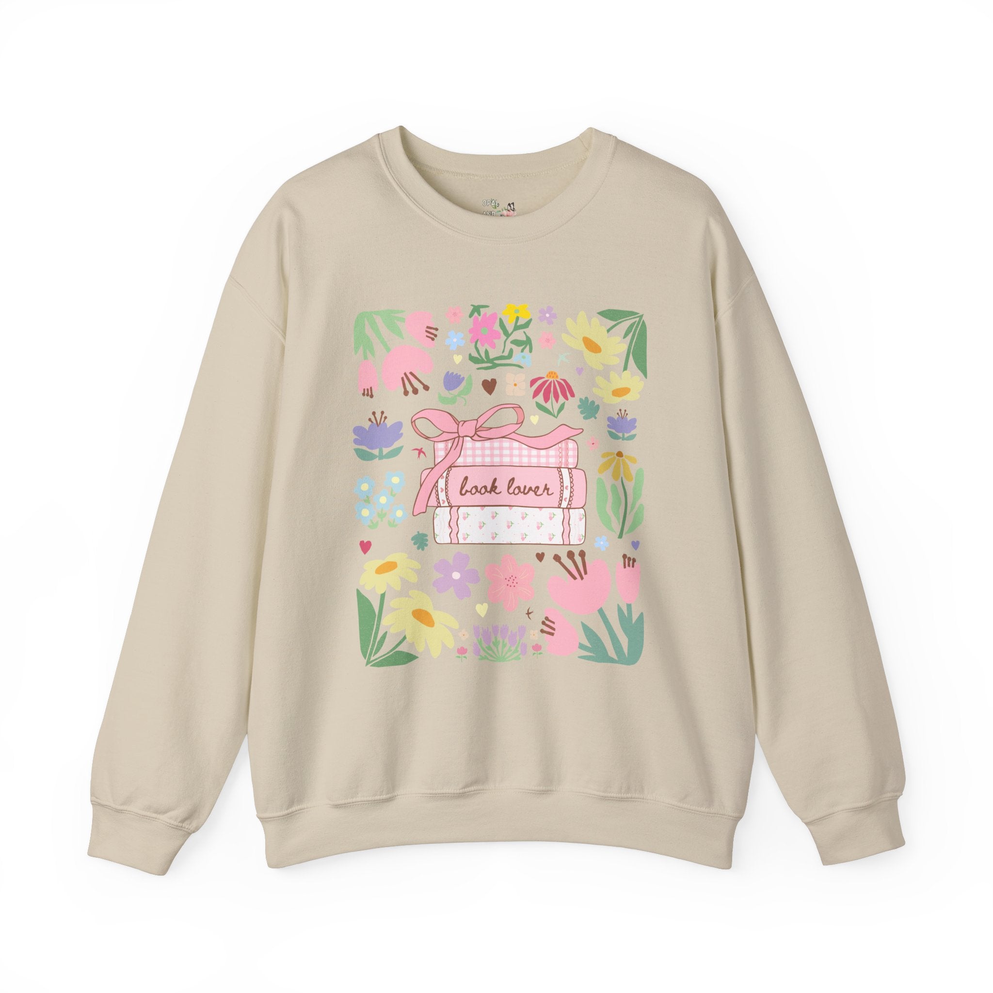 Book Lover Sweatshirt with Flowers: Romance Reader Bookish Shirt for Bookworm, School Librarian, Gift for Reading Teacher, Read More Books - Opal and June