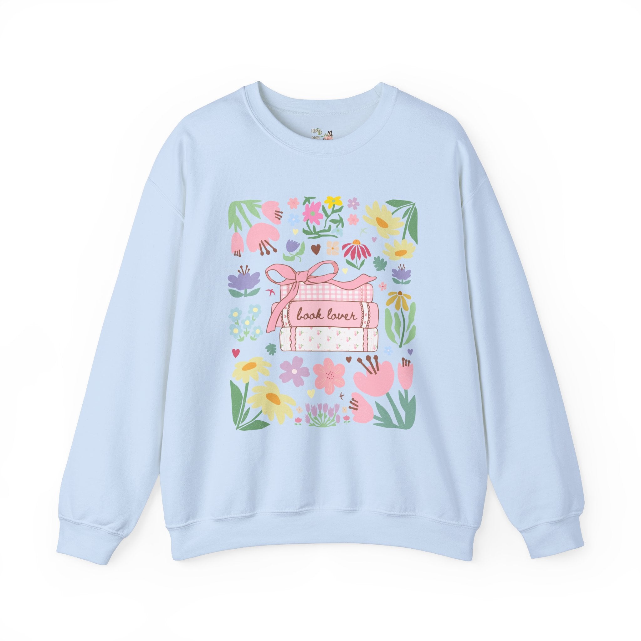 Book Lover Sweatshirt with Flowers: Romance Reader Bookish Shirt for Bookworm, School Librarian, Gift for Reading Teacher, Read More Books - Opal and June