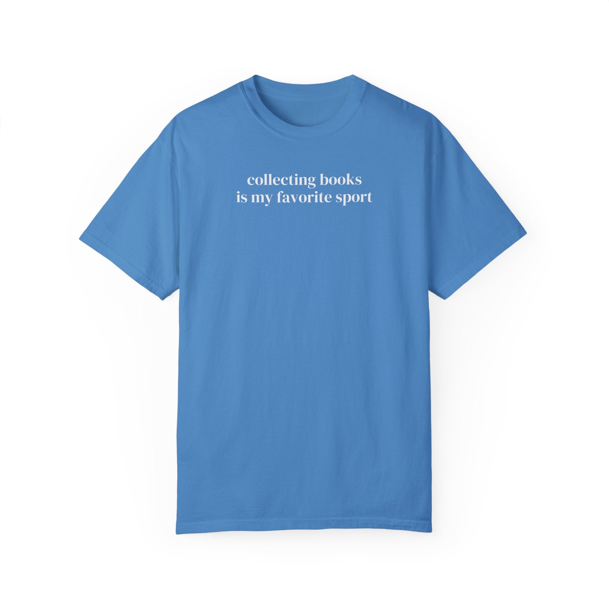 Book Lover Tee Shirt for Romance Reader or Librarian: Collecting Books is My Favorite Sport, Funny Saying Bookish T-Shirt, Silly TBR Books - Opal and June