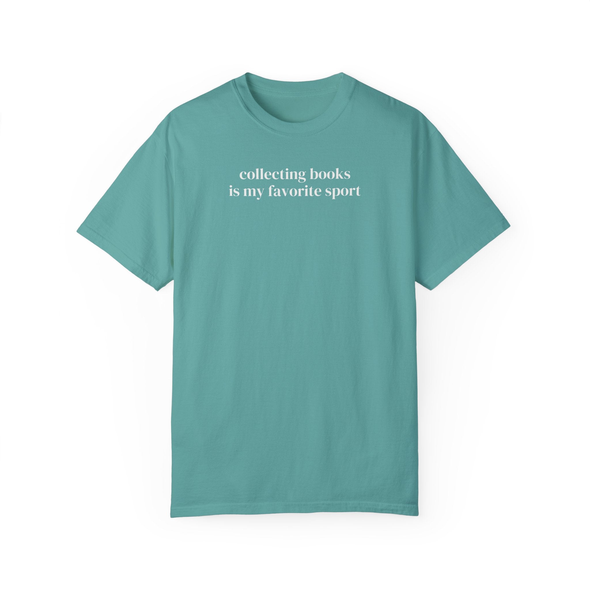 Book Lover Tee Shirt for Romance Reader or Librarian: Collecting Books is My Favorite Sport, Funny Saying Bookish T-Shirt, Silly TBR Books - Opal and June