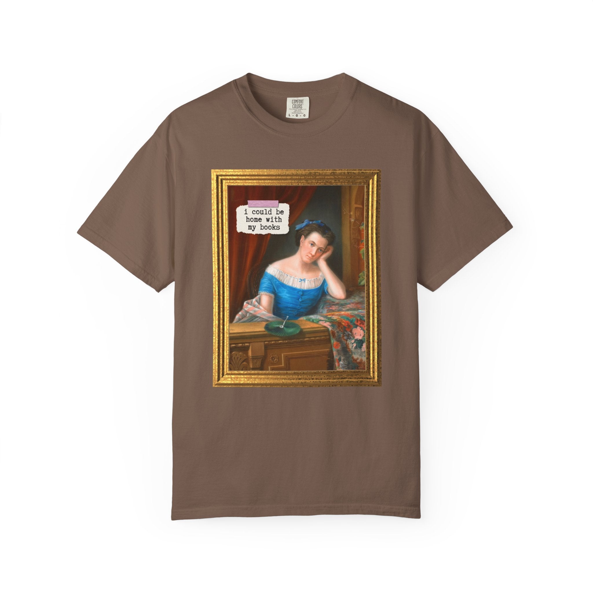 Book Lover Tee Shirt for Romance Reader Who Loves Art History, Funny Saying Bookish T-Shirt with 19th Century Painting, Cute Librarian Gift - Opal and June