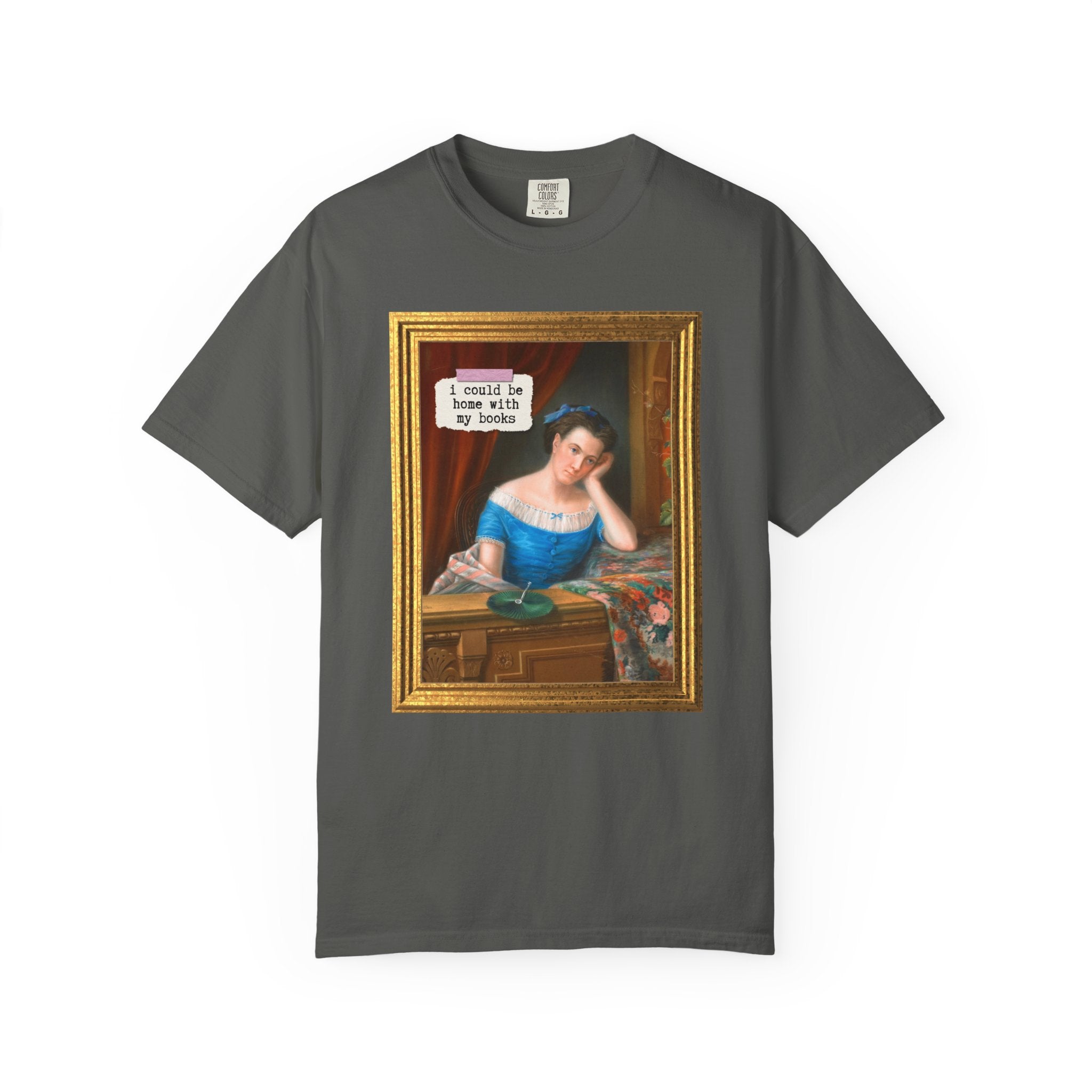 Book Lover Tee Shirt for Romance Reader Who Loves Art History, Funny Saying Bookish T-Shirt with 19th Century Painting, Cute Librarian Gift - Opal and June