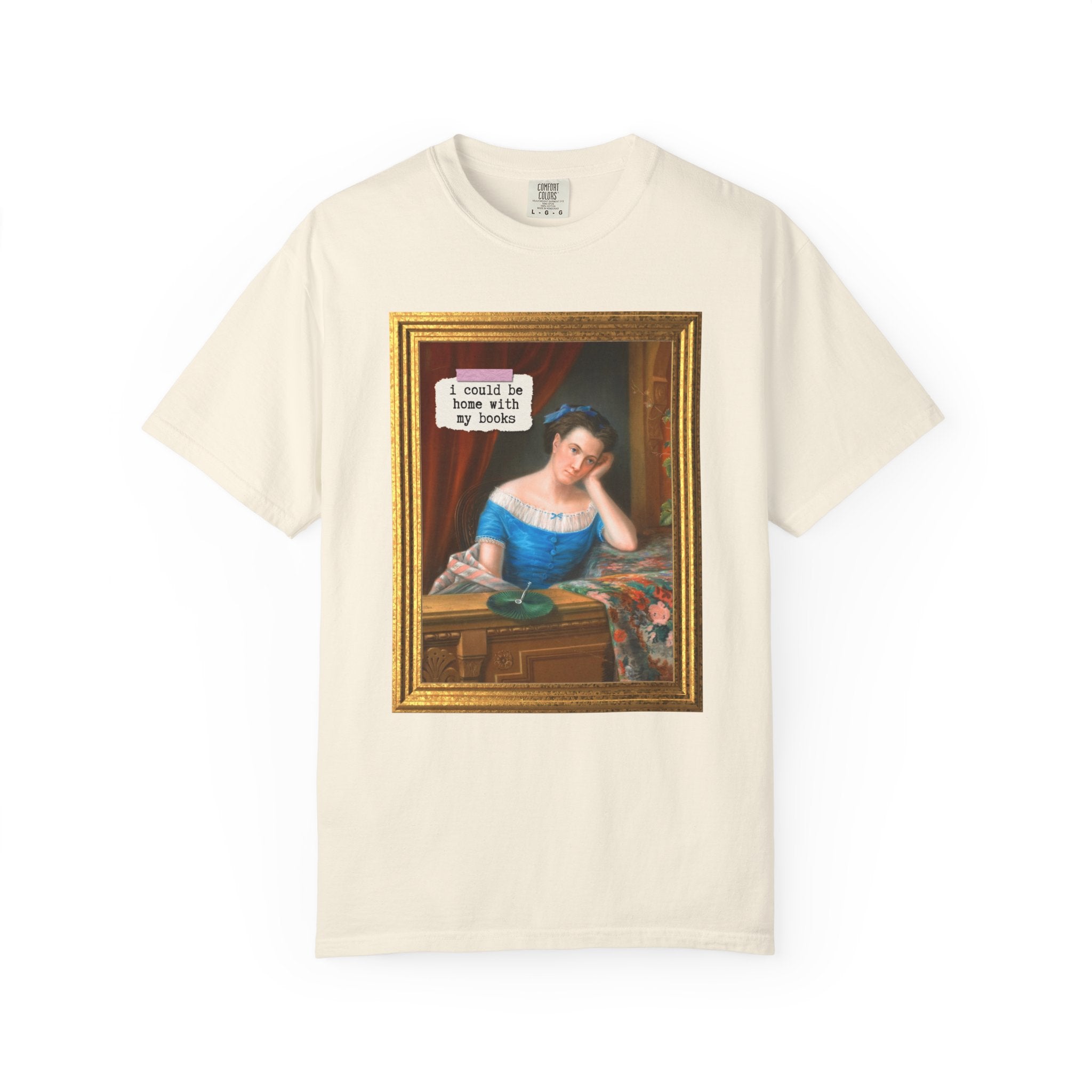 Book Lover Tee Shirt for Romance Reader Who Loves Art History, Funny Saying Bookish T-Shirt with 19th Century Painting, Cute Librarian Gift - Opal and June