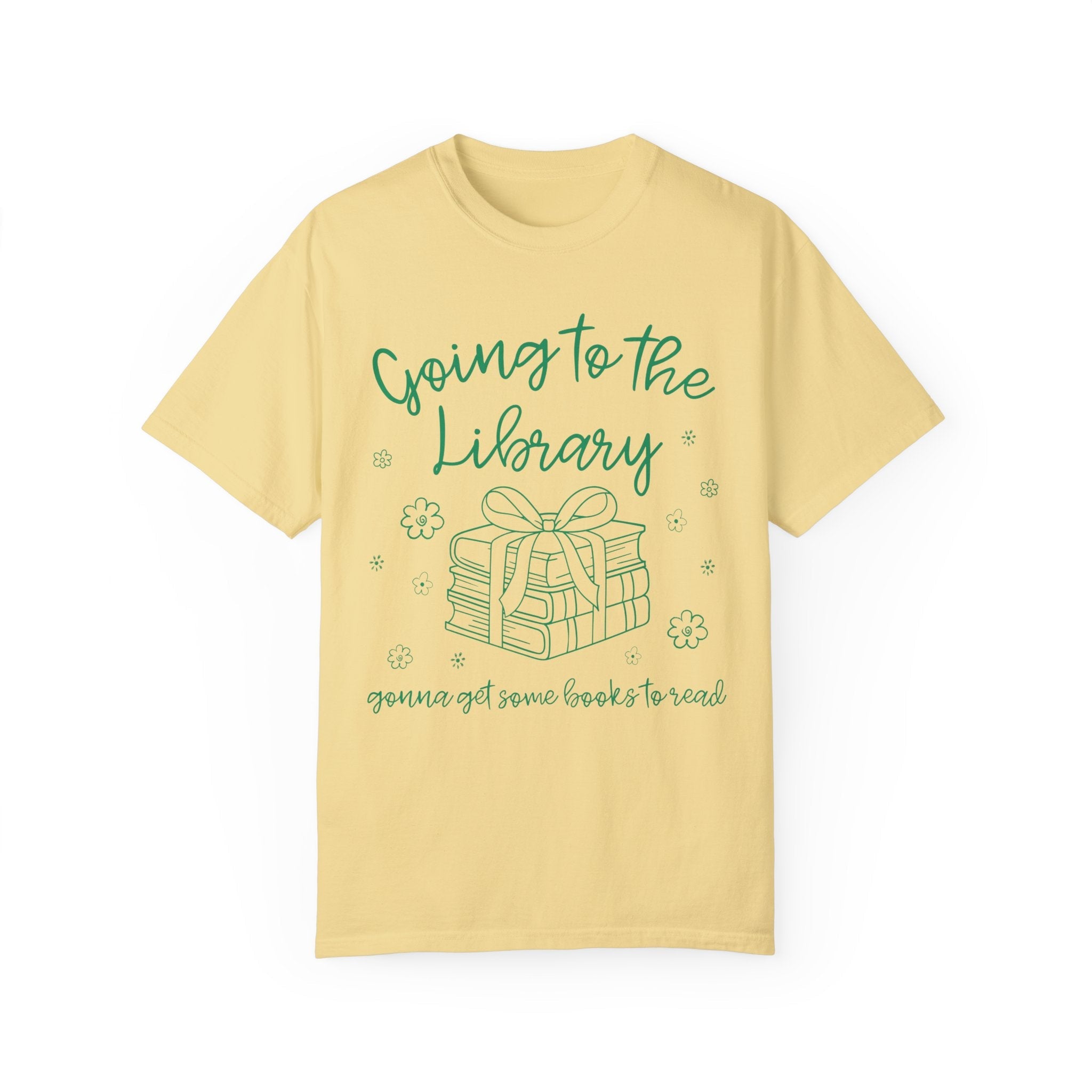 Book Lover Tee Shirt: Going to the Library, Funny Bookish T-Shirt for Librarian or Reading Teacher, Romance Reader T-Shirt with Flowers - Opal and June
