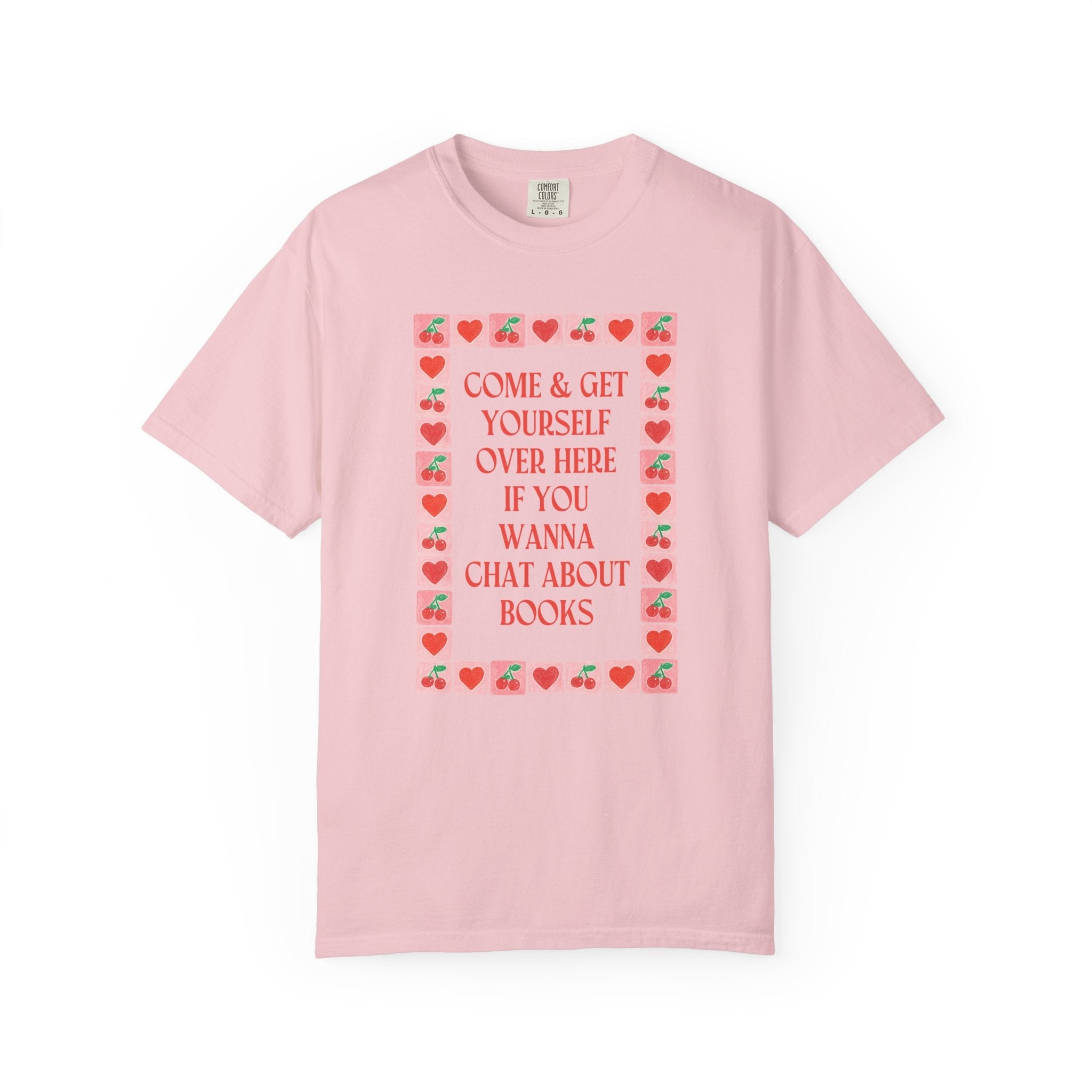 Book Lover Tee Shirt: If You Wanna Chat About Books, Silly Bookish Shirt for Librarian or Romance Writer, Mystery Novel Reader Colorful Tee - Opal and June