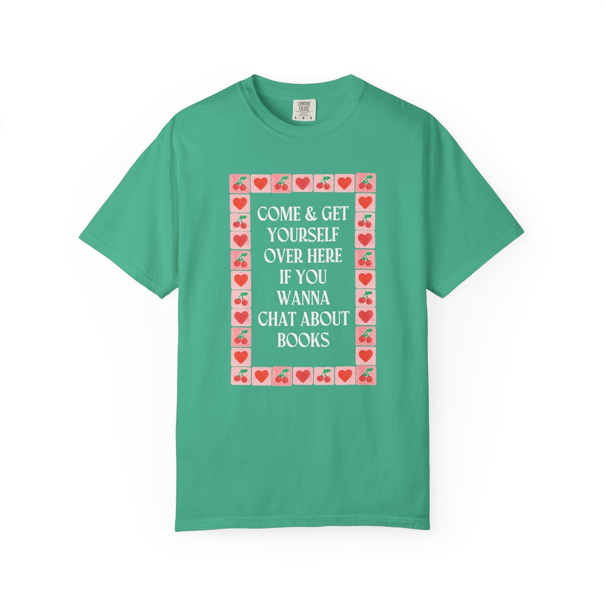 Book Lover Tee Shirt: If You Wanna Chat About Books, Silly Bookish Shirt for Librarian or Romance Writer, Mystery Novel Reader Colorful Tee - Opal and June