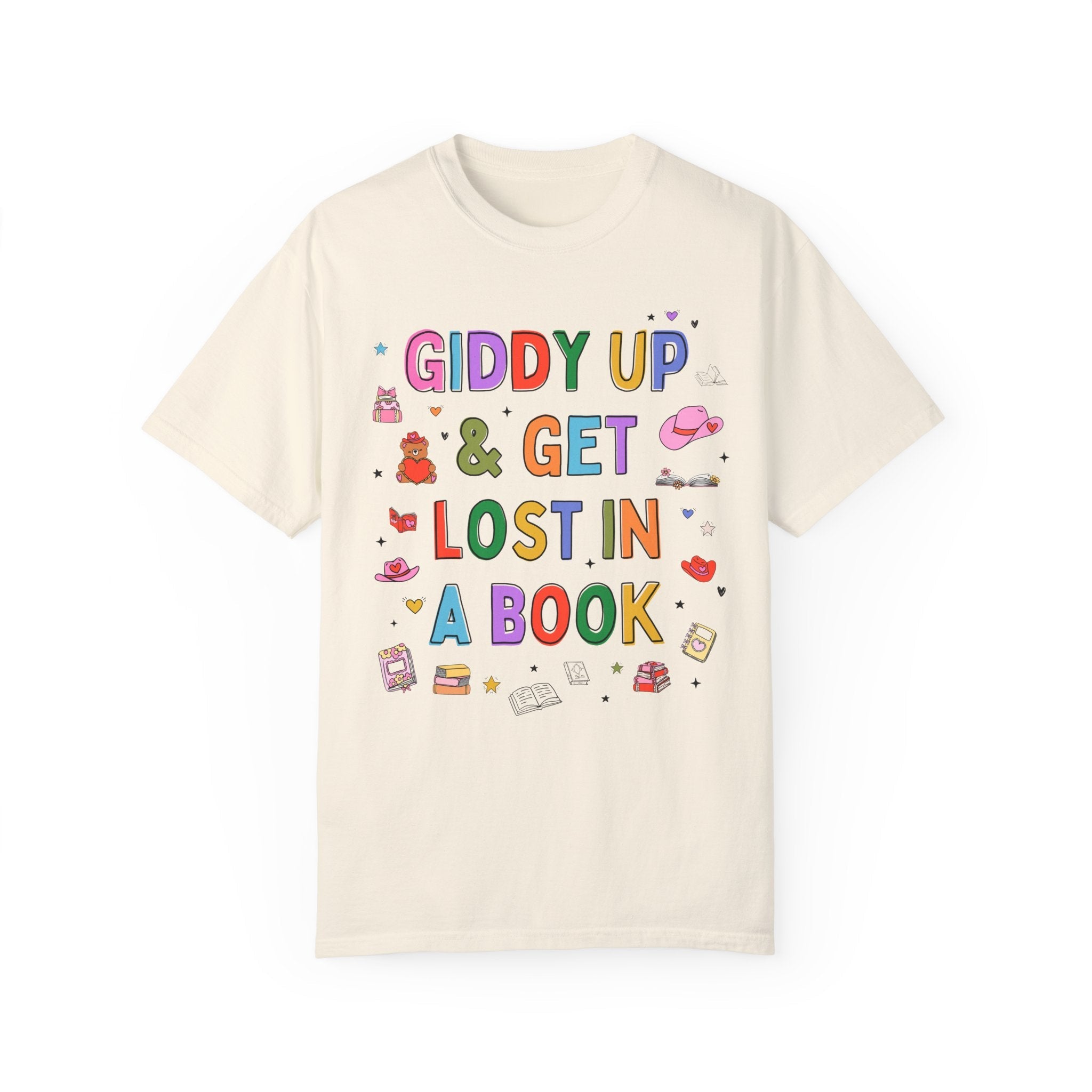 Book Lover Tee Shirt with Adorable Doodles and Groovy Western Vibes, Cute Reading Teacher T-Shirt, Funny Saying Librarian Book Addict Shirt - Opal and June