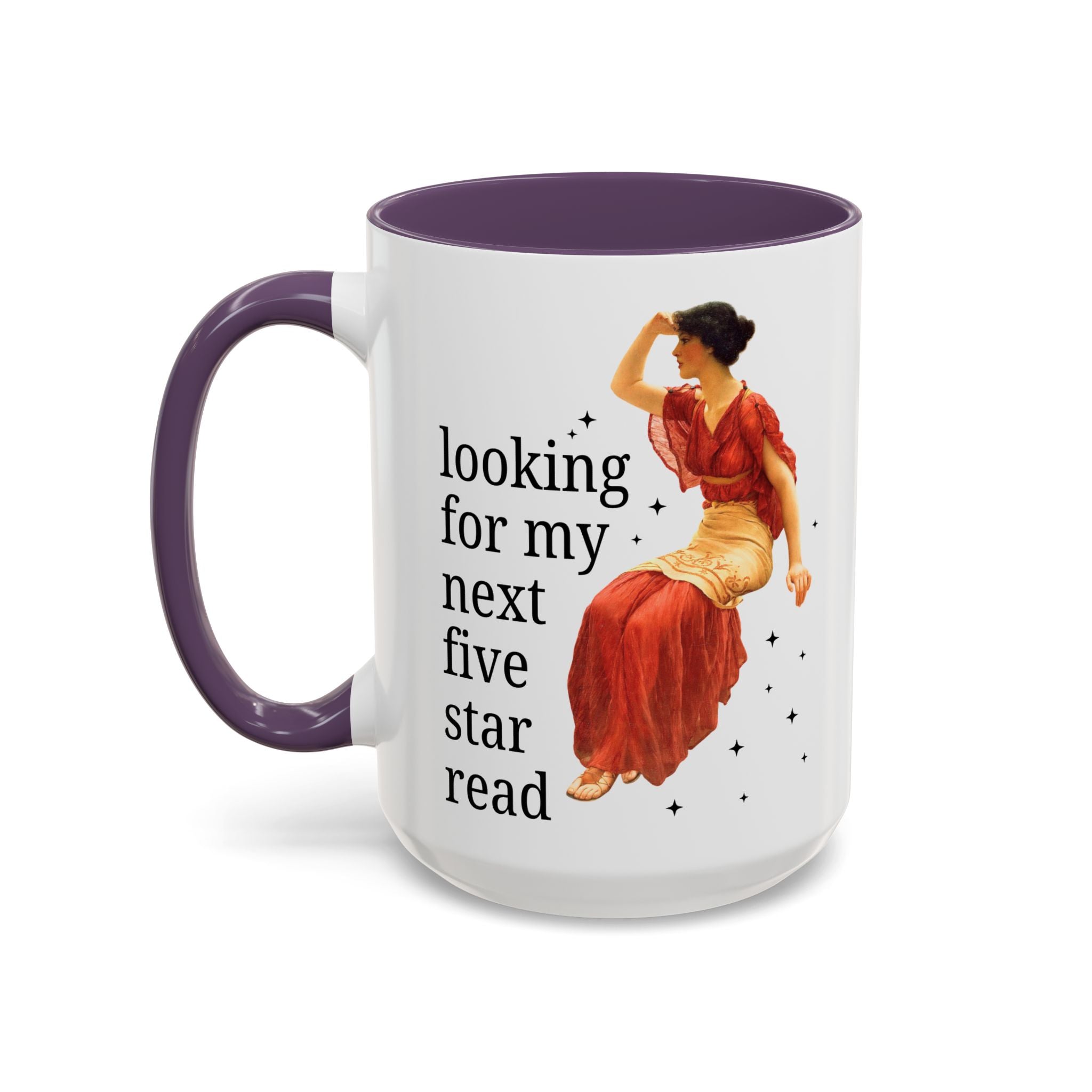Bookish Art History Coffee Mug: Looking For My Next Five Star Reader, Silly Book Lover 15 Oz Coffee Mug for Bookworm Who Loves 19th Century Art - Opal and June
