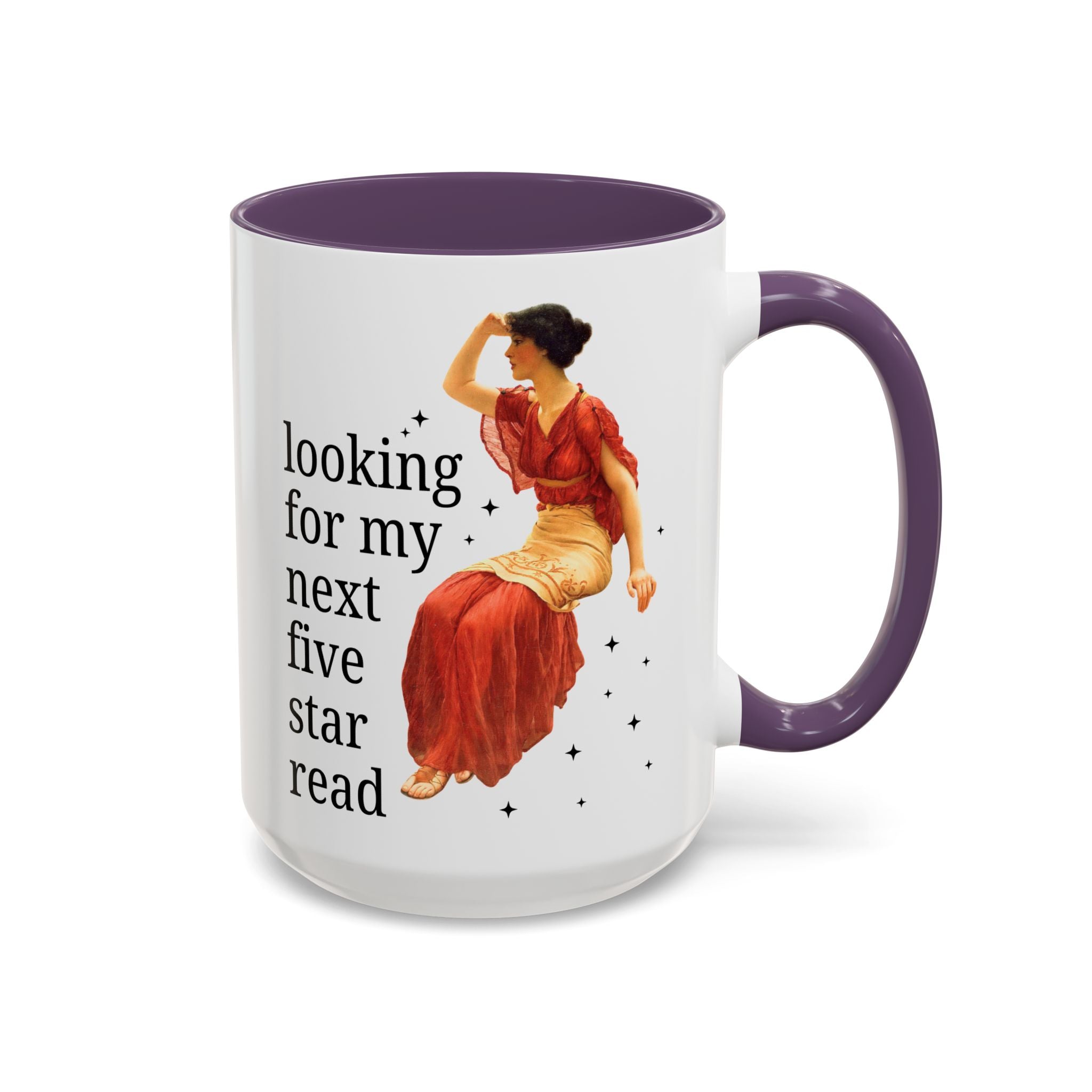 Bookish Art History Coffee Mug: Looking For My Next Five Star Reader, Silly Book Lover 15 Oz Coffee Mug for Bookworm Who Loves 19th Century Art - Opal and June