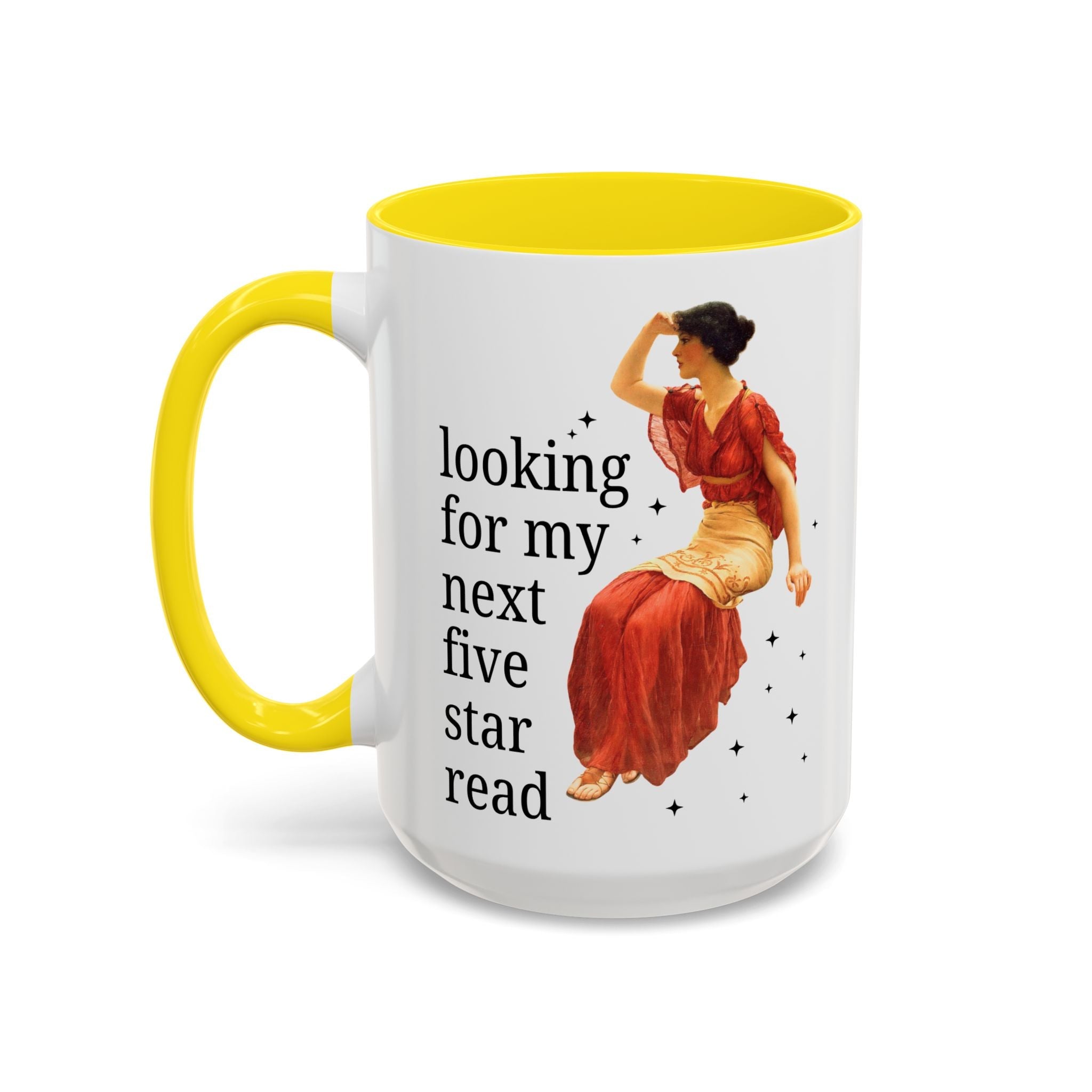 Bookish Art History Coffee Mug: Looking For My Next Five Star Reader, Silly Book Lover 15 Oz Coffee Mug for Bookworm Who Loves 19th Century Art - Opal and June