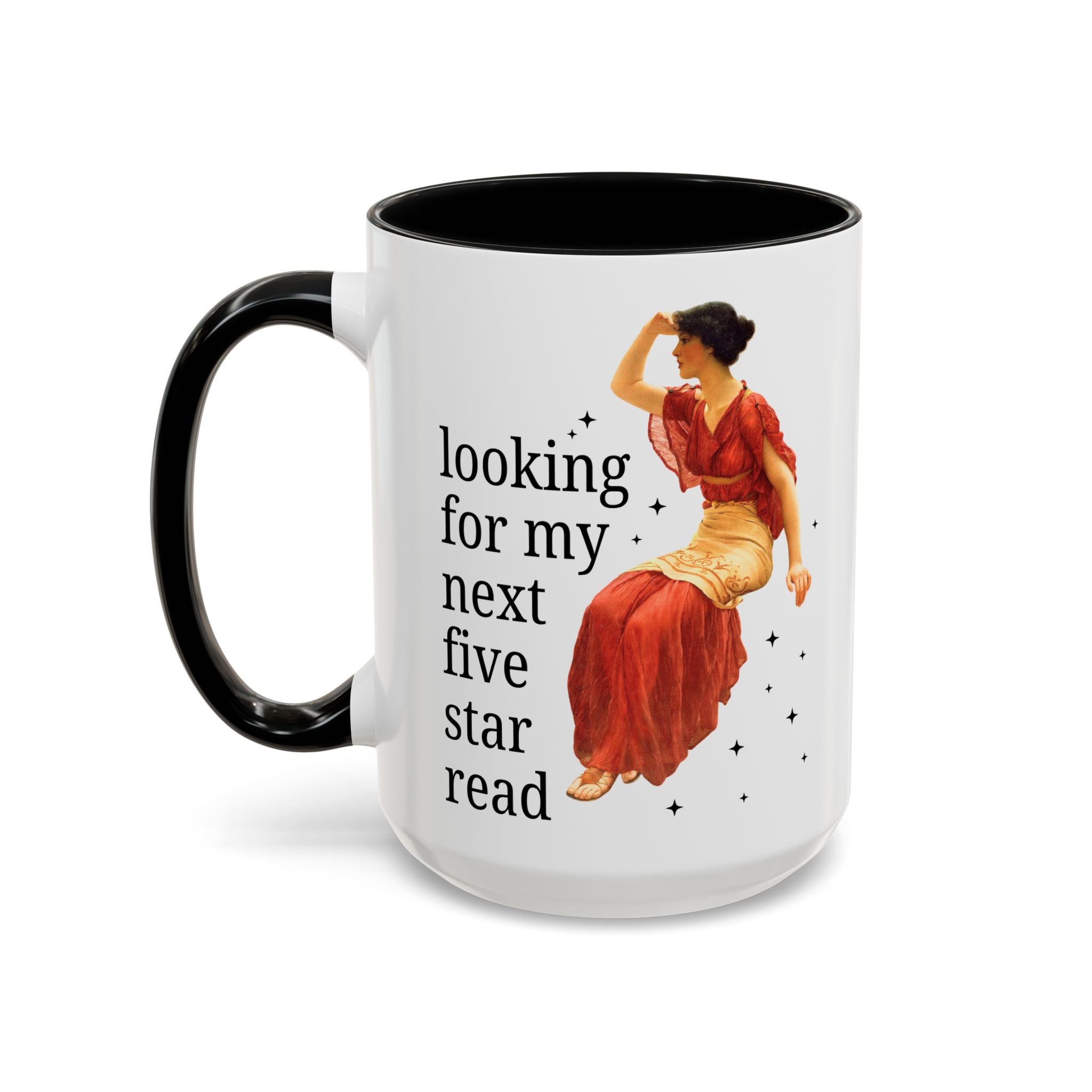 Bookish Art History Coffee Mug: Looking For My Next Five Star Reader, Silly Book Lover 15 Oz Coffee Mug for Bookworm Who Loves 19th Century Art - Opal and June