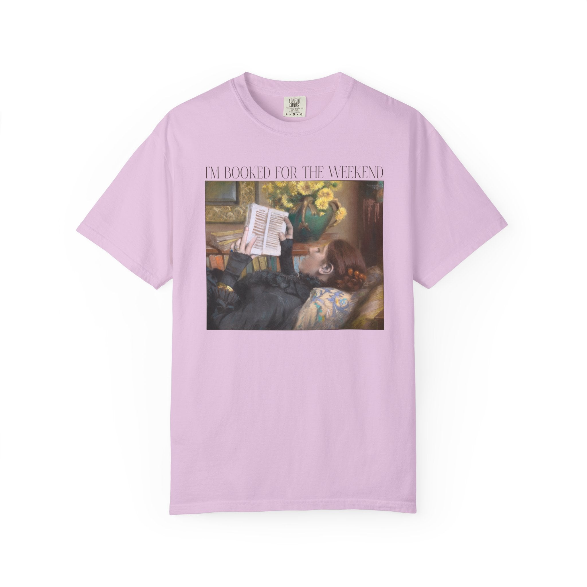 Bookish Art History Lover Tee Shirt for Friend Who Loves Reading: I'm Booked for the Weekend, Cute Librarian or Romance Reader Painting Tee - Opal and June