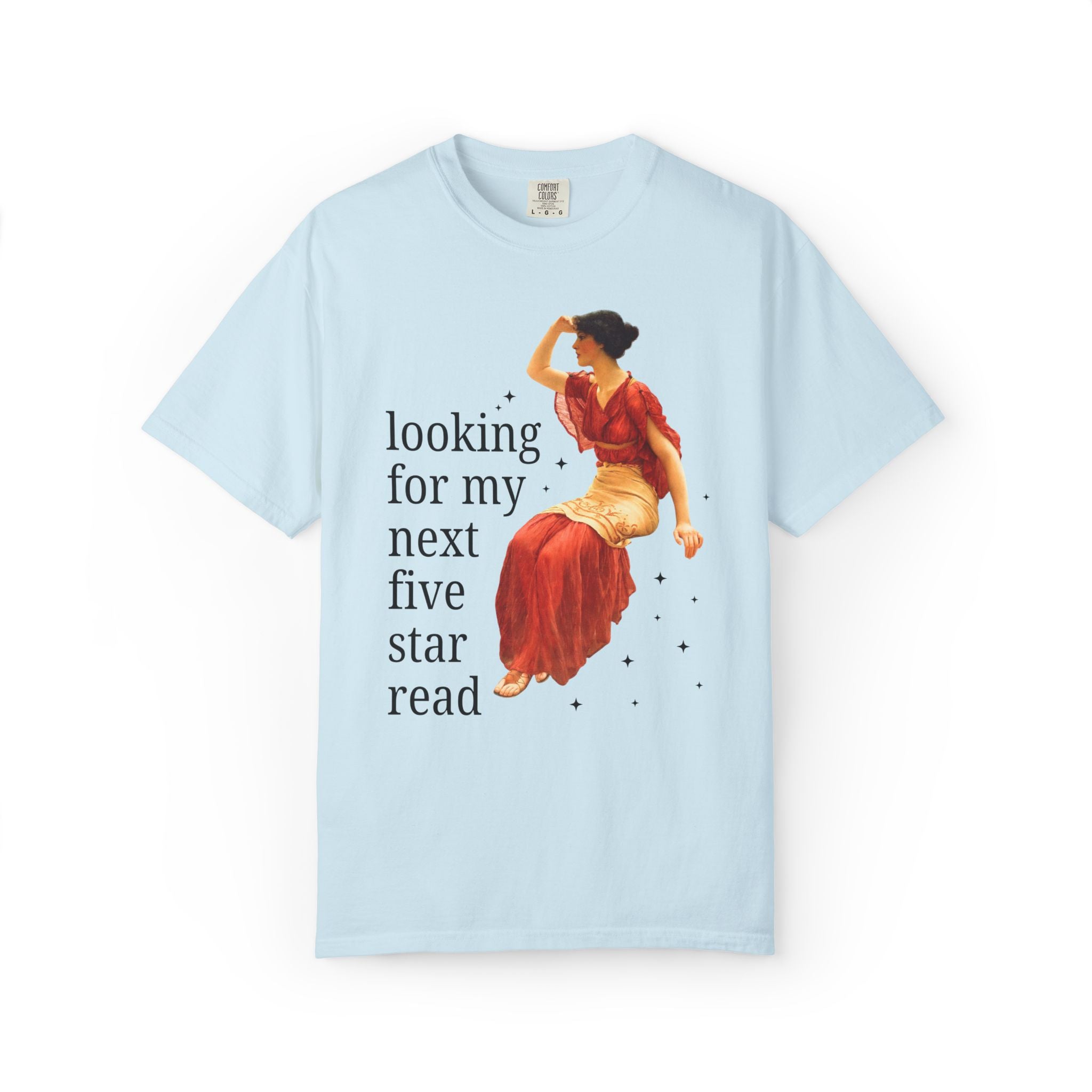 Bookish Art History Tee Shirt: Looking For My Next Five Star Reader, Silly Book Lover T-Shirt for Bookworm Who Loves 19th Century Art - Opal and June
