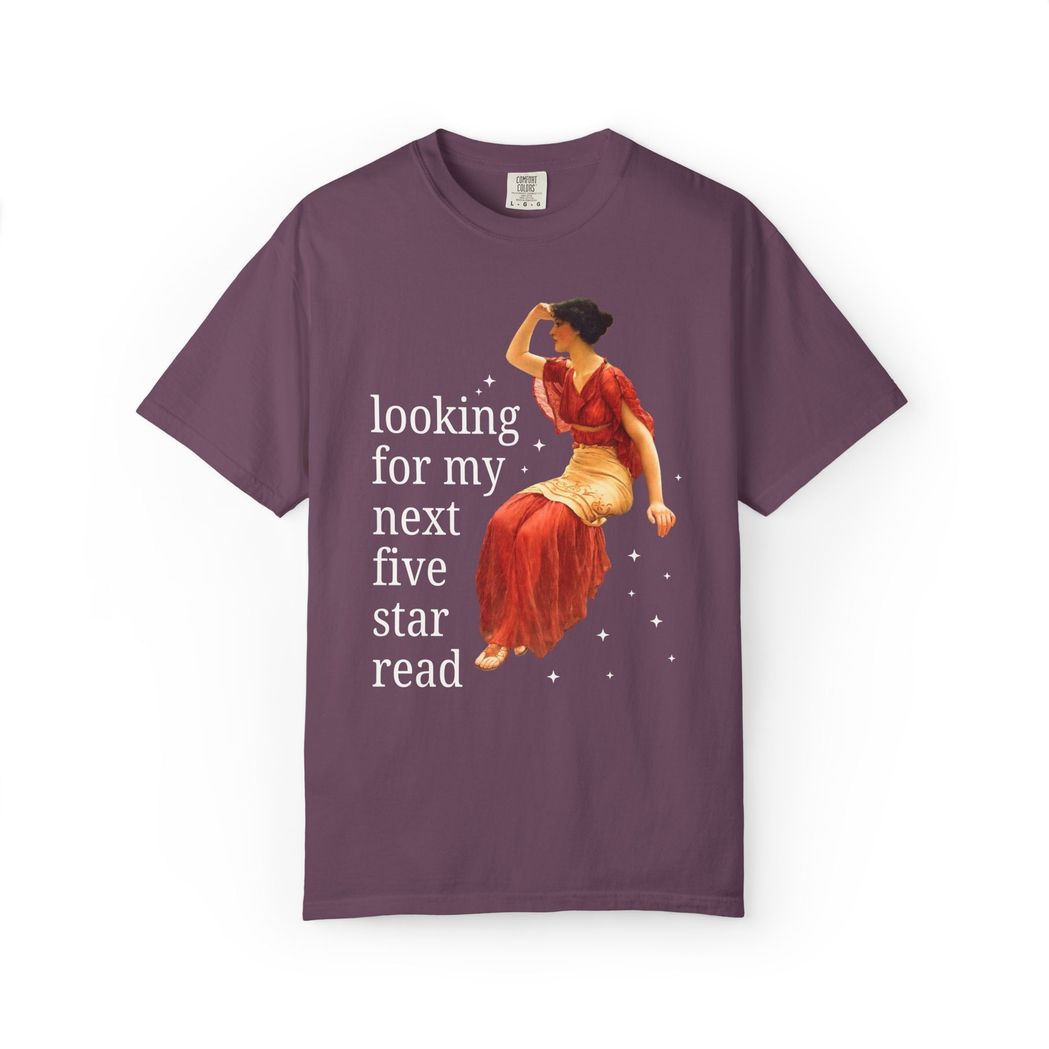 Bookish Art History Tee Shirt: Looking For My Next Five Star Reader, Silly Book Lover T-Shirt for Bookworm Who Loves 19th Century Art - Opal and June