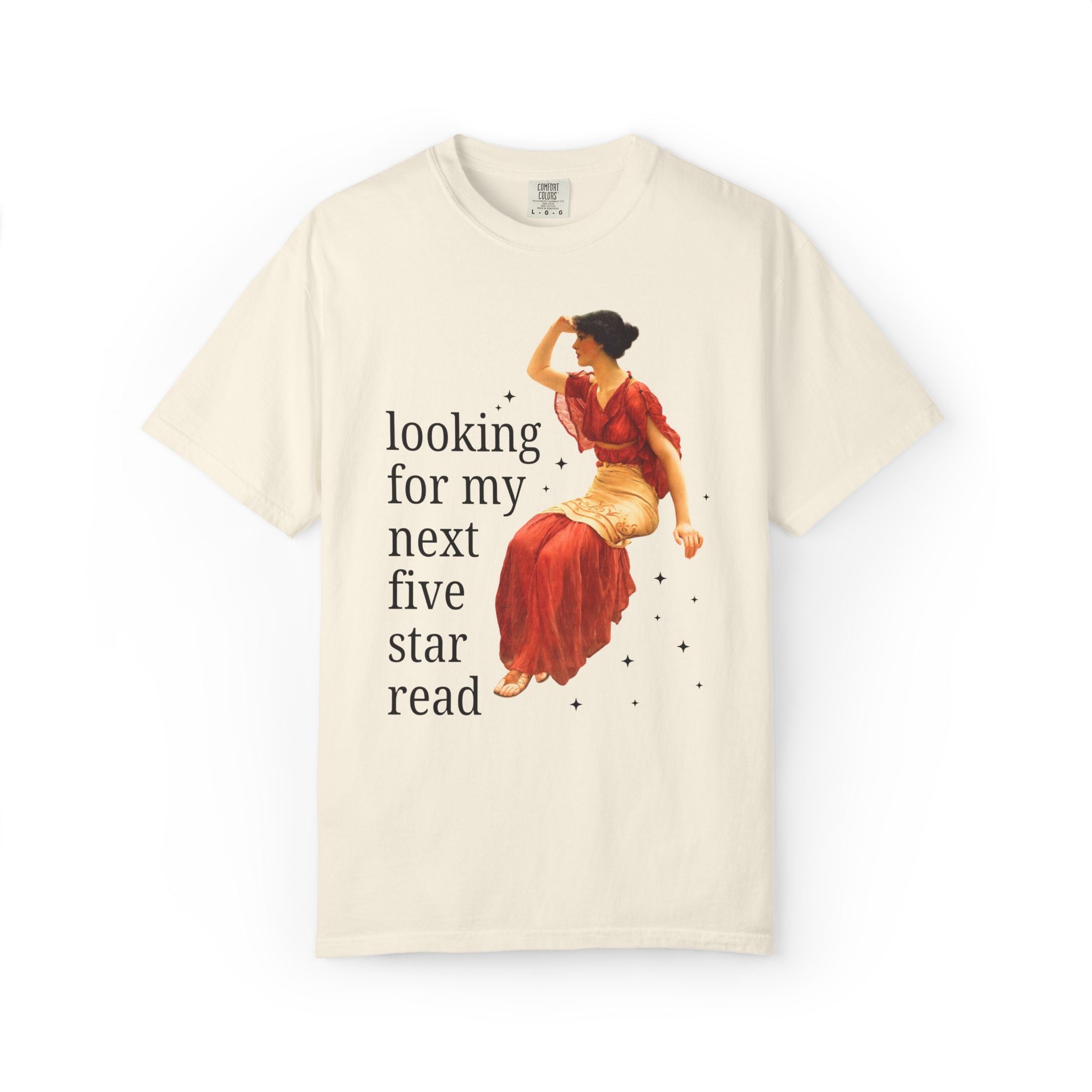 Bookish Art History Tee Shirt: Looking For My Next Five Star Reader, Silly Book Lover T-Shirt for Bookworm Who Loves 19th Century Art - Opal and June
