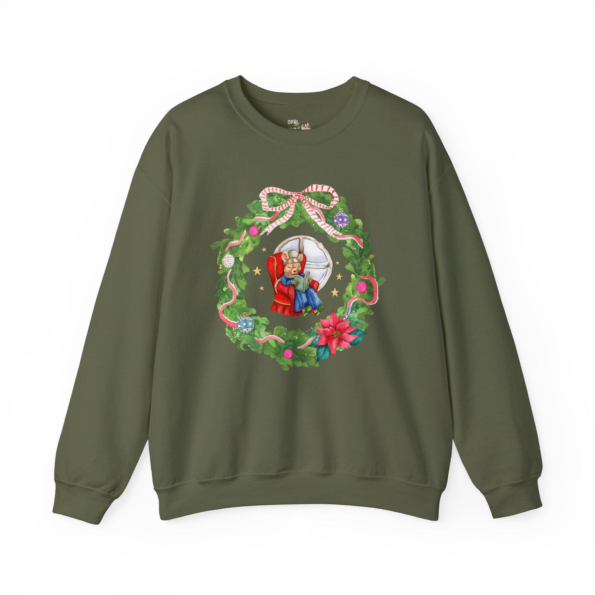 Bookish Christmas Mouse Sweatshirt - Opal and June