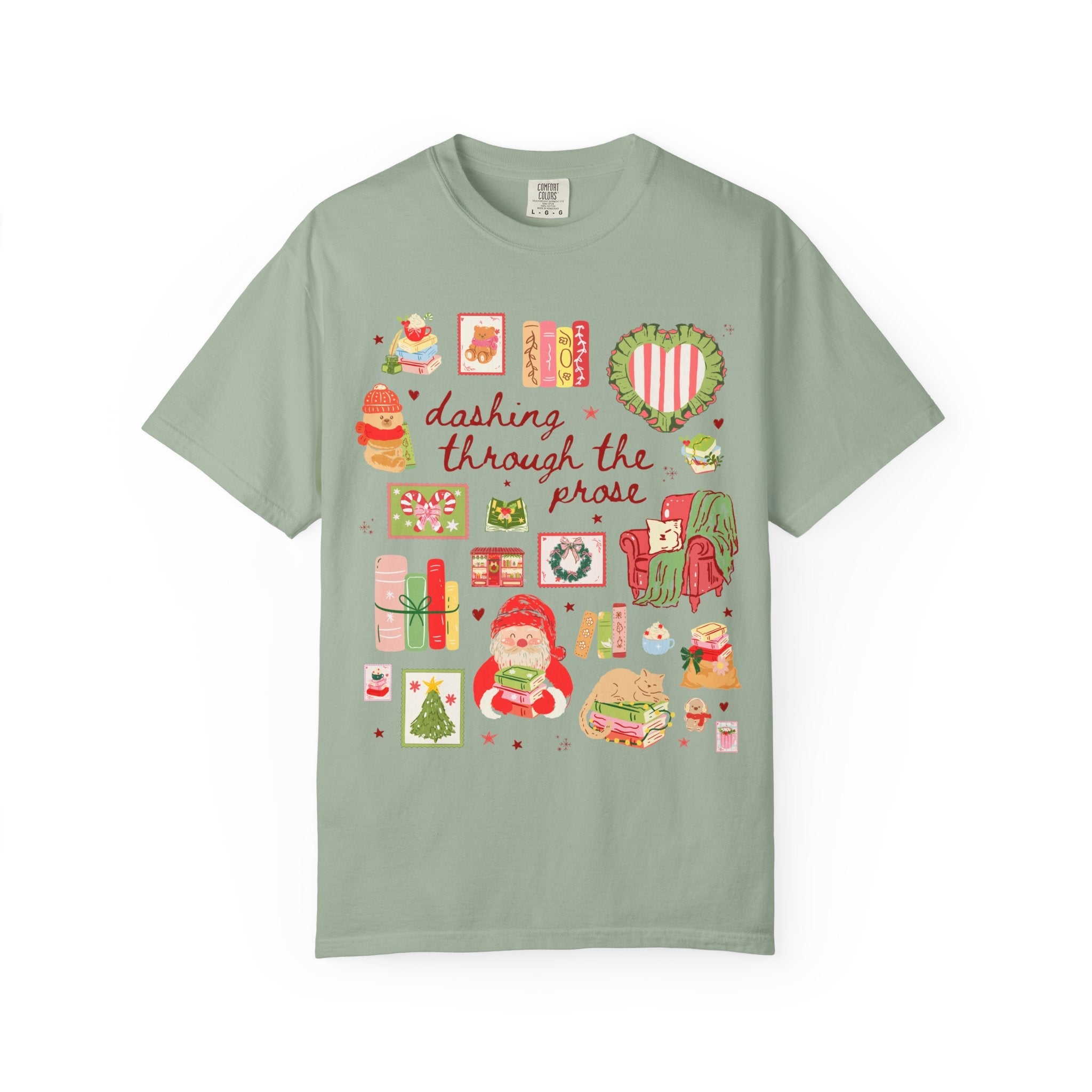 Bookish Christmas Tee Shirt for Romance Reader or School Librarian, Funny Saying Book Lover Gift Idea, Matching Holiday Tee for Bookworm - Opal and June