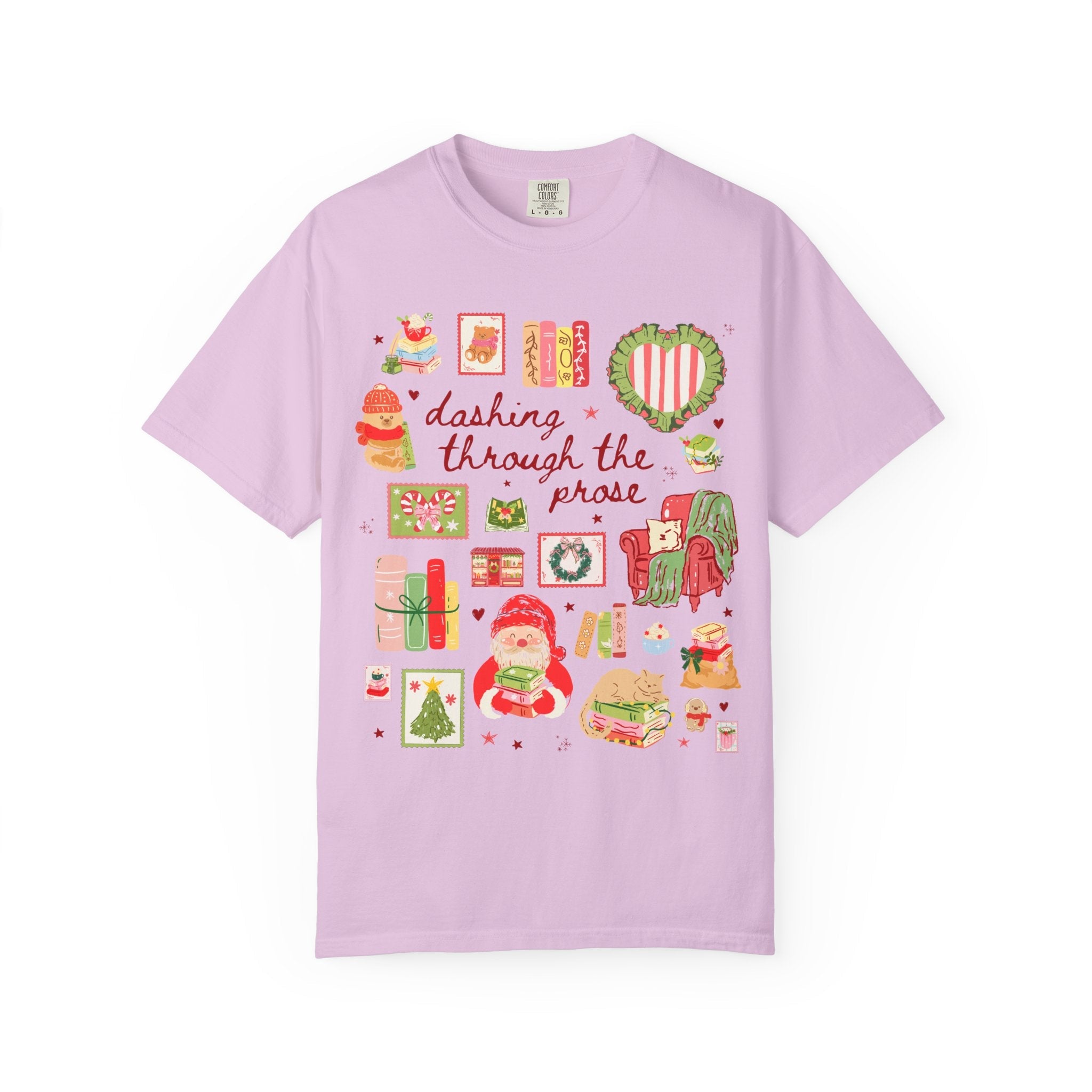 Bookish Christmas Tee Shirt for Romance Reader or School Librarian, Funny Saying Book Lover Gift Idea, Matching Holiday Tee for Bookworm - Opal and June