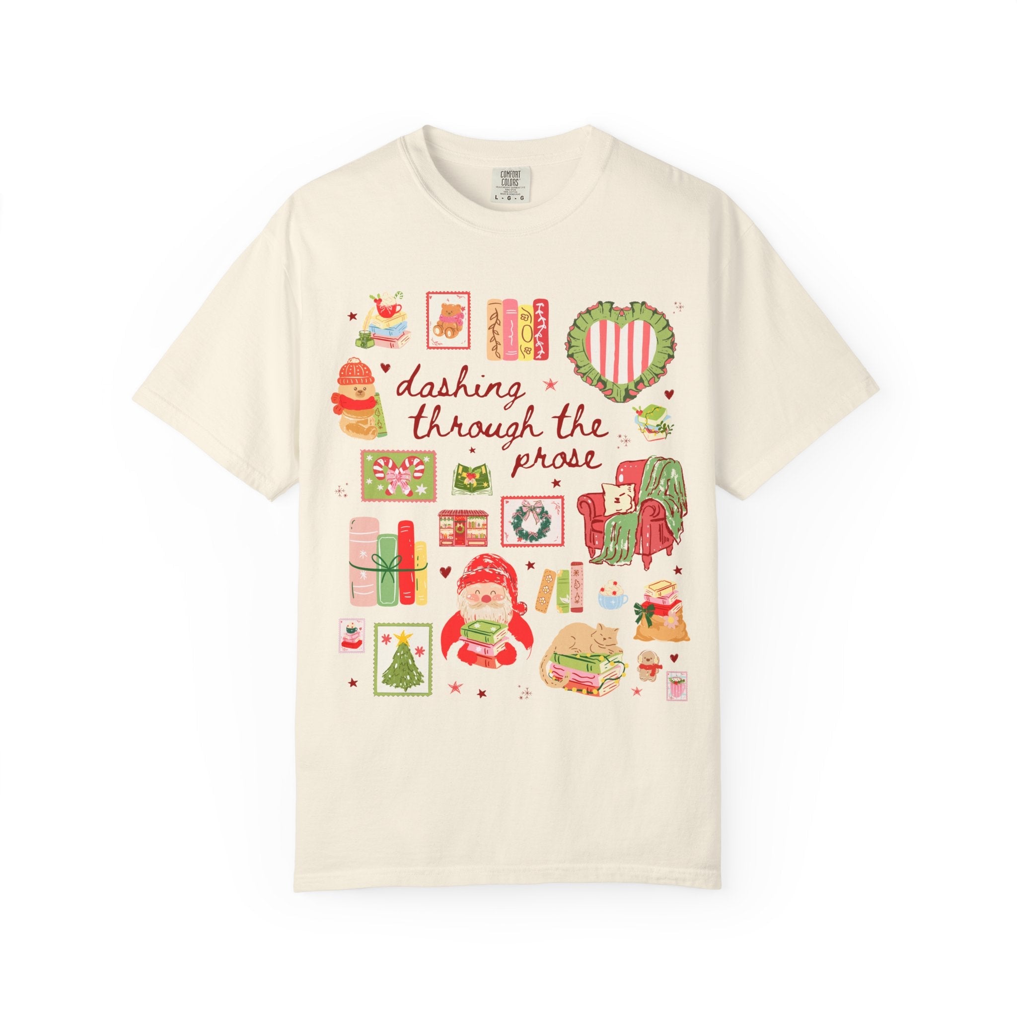 Bookish Christmas Tee Shirt for Romance Reader or School Librarian, Funny Saying Book Lover Gift Idea, Matching Holiday Tee for Bookworm - Opal and June