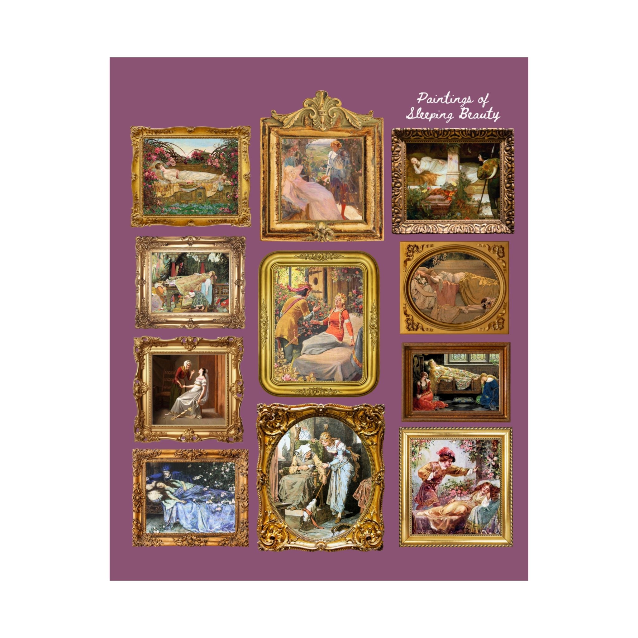 Bookish Fairy Tale Art History Poster: Paintings of Sleeping Beauty - Opal and June