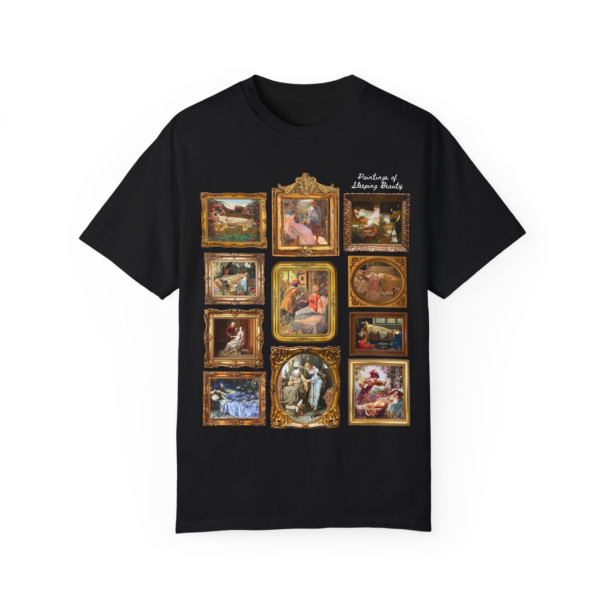 Bookish Fairy Tale Art History T-Shirt: Paintings of Sleeping Beauty, Charles Perrault, Brothers Grimm, European Folklore, 19th Century Art - Opal and June