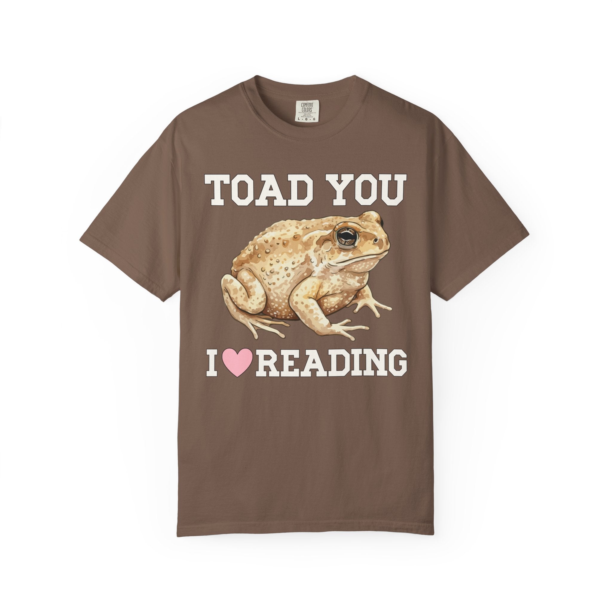 Bookish Frog Lover Tee Shirt with Cute Garden Toad: Toad You I Love Reading, Funny Amphibian Animal Lover T-Shirt for School Librarian - Opal and June