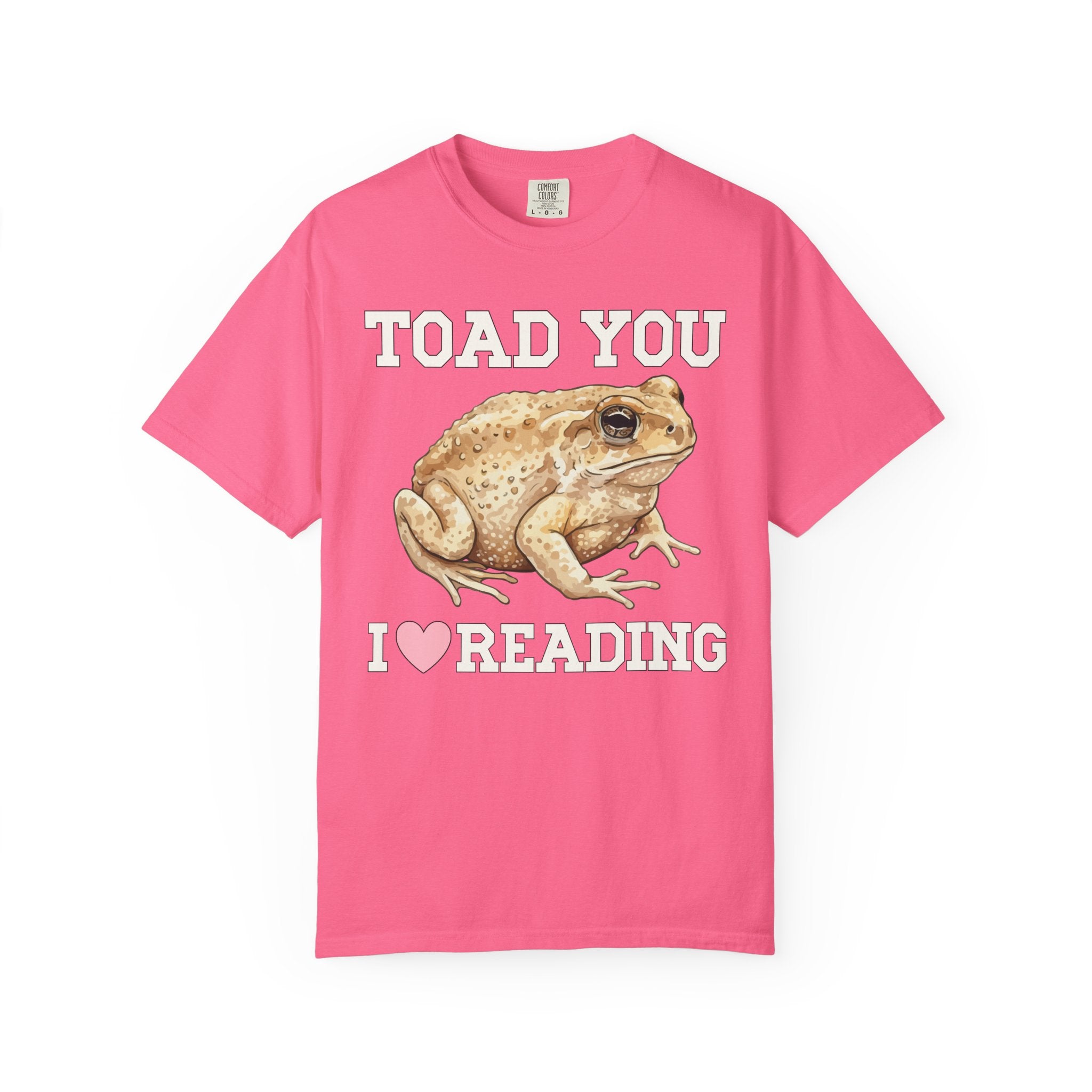 Bookish Frog Lover Tee Shirt with Cute Garden Toad: Toad You I Love Reading, Funny Amphibian Animal Lover T-Shirt for School Librarian - Opal and June