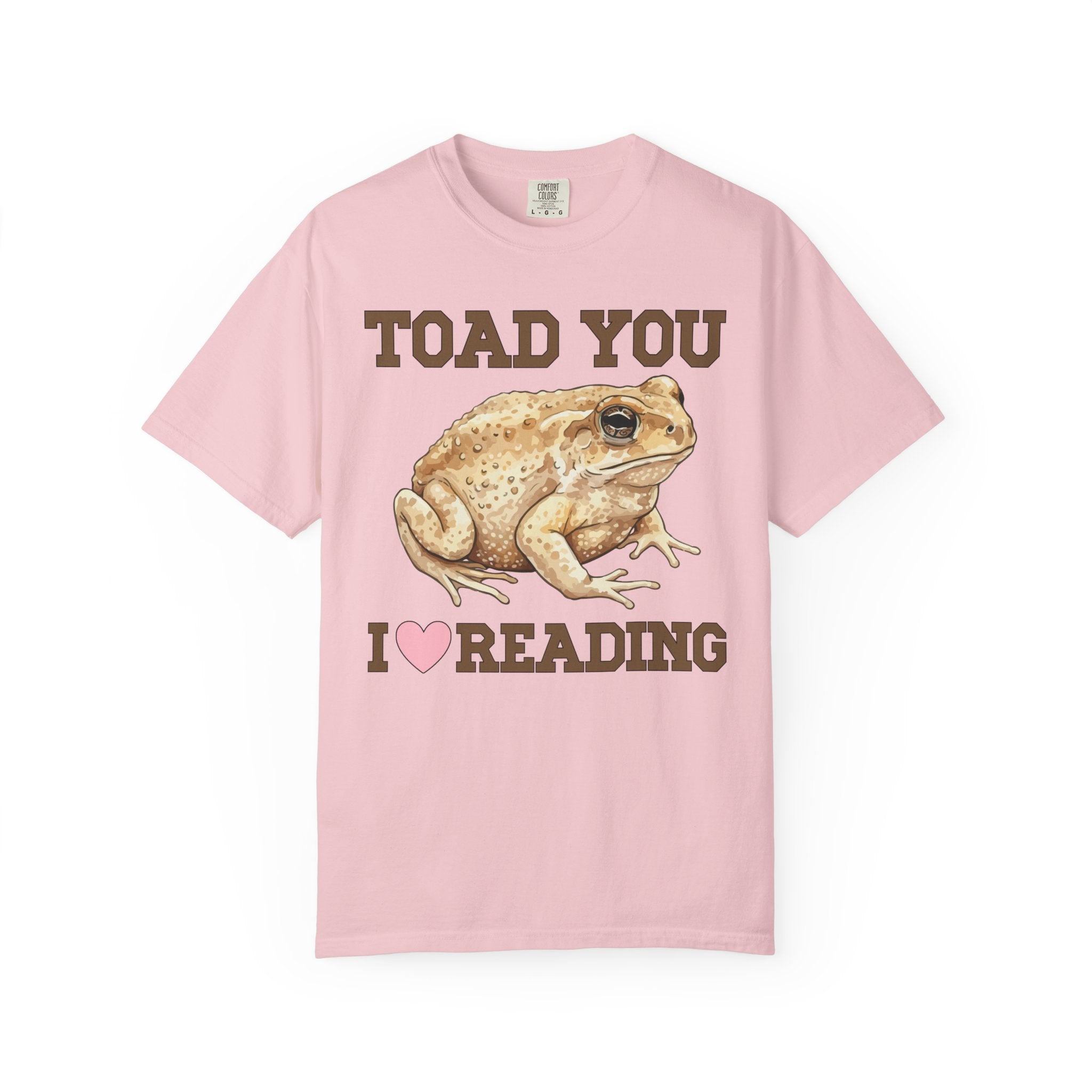 Bookish Frog Lover Tee Shirt with Cute Garden Toad: Toad You I Love Reading, Funny Amphibian Animal Lover T-Shirt for School Librarian - Opal and June