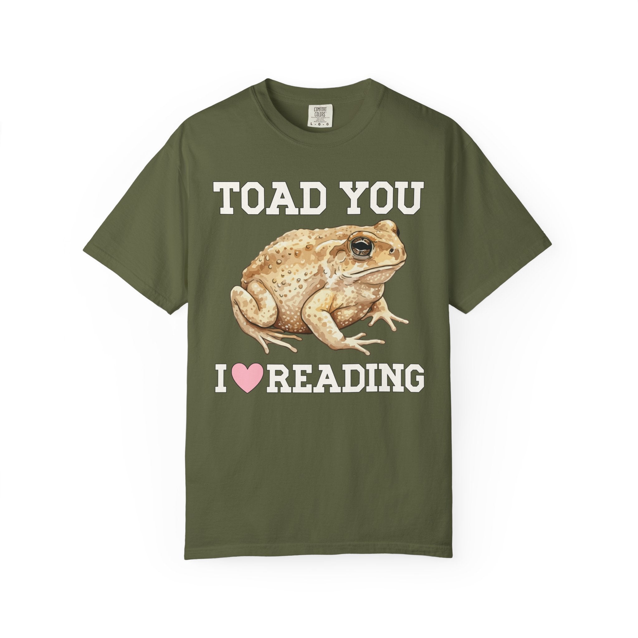 Bookish Frog Lover Tee Shirt with Cute Garden Toad: Toad You I Love Reading, Funny Amphibian Animal Lover T-Shirt for School Librarian - Opal and June