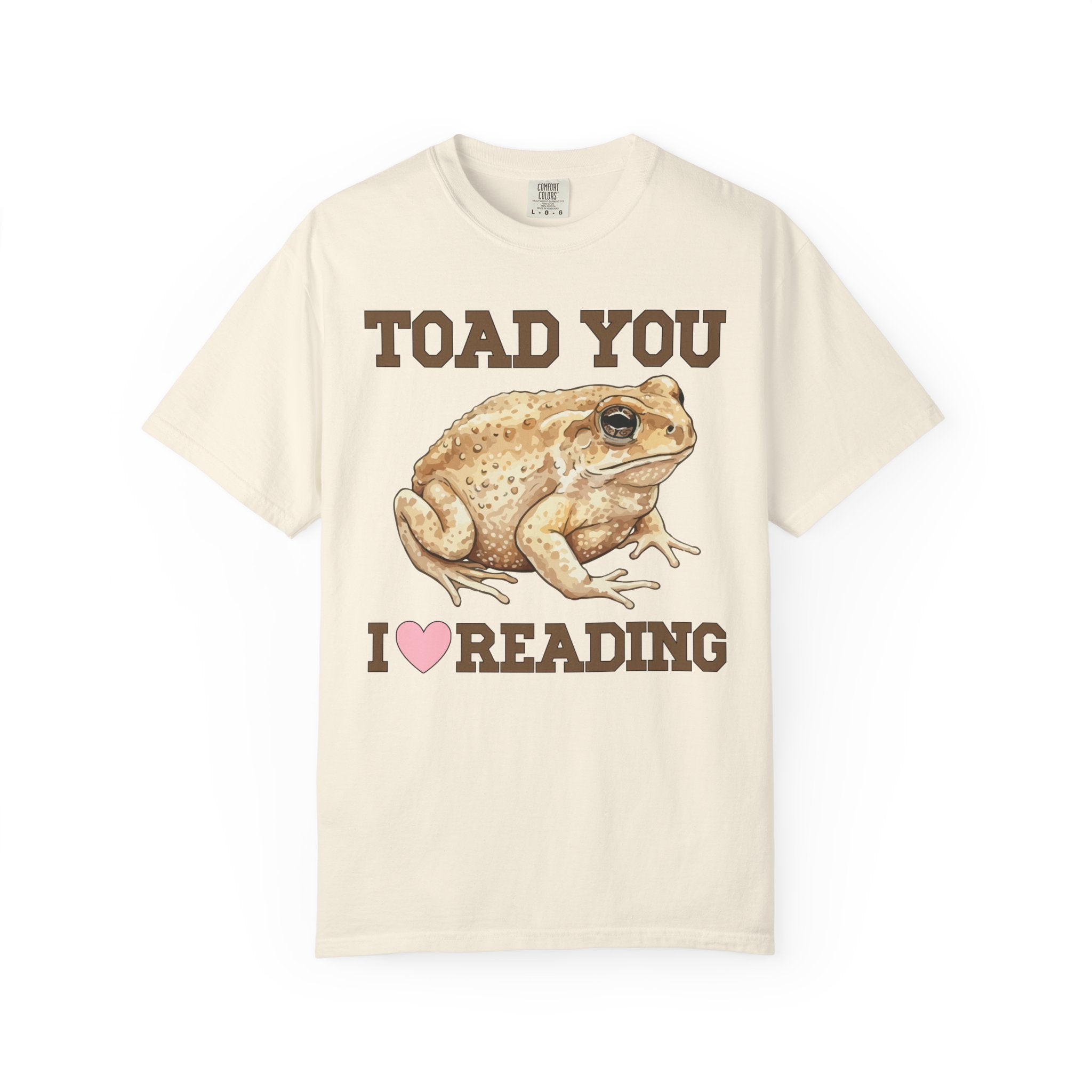 Bookish Frog Lover Tee Shirt with Cute Garden Toad: Toad You I Love Reading, Funny Amphibian Animal Lover T-Shirt for School Librarian - Opal and June