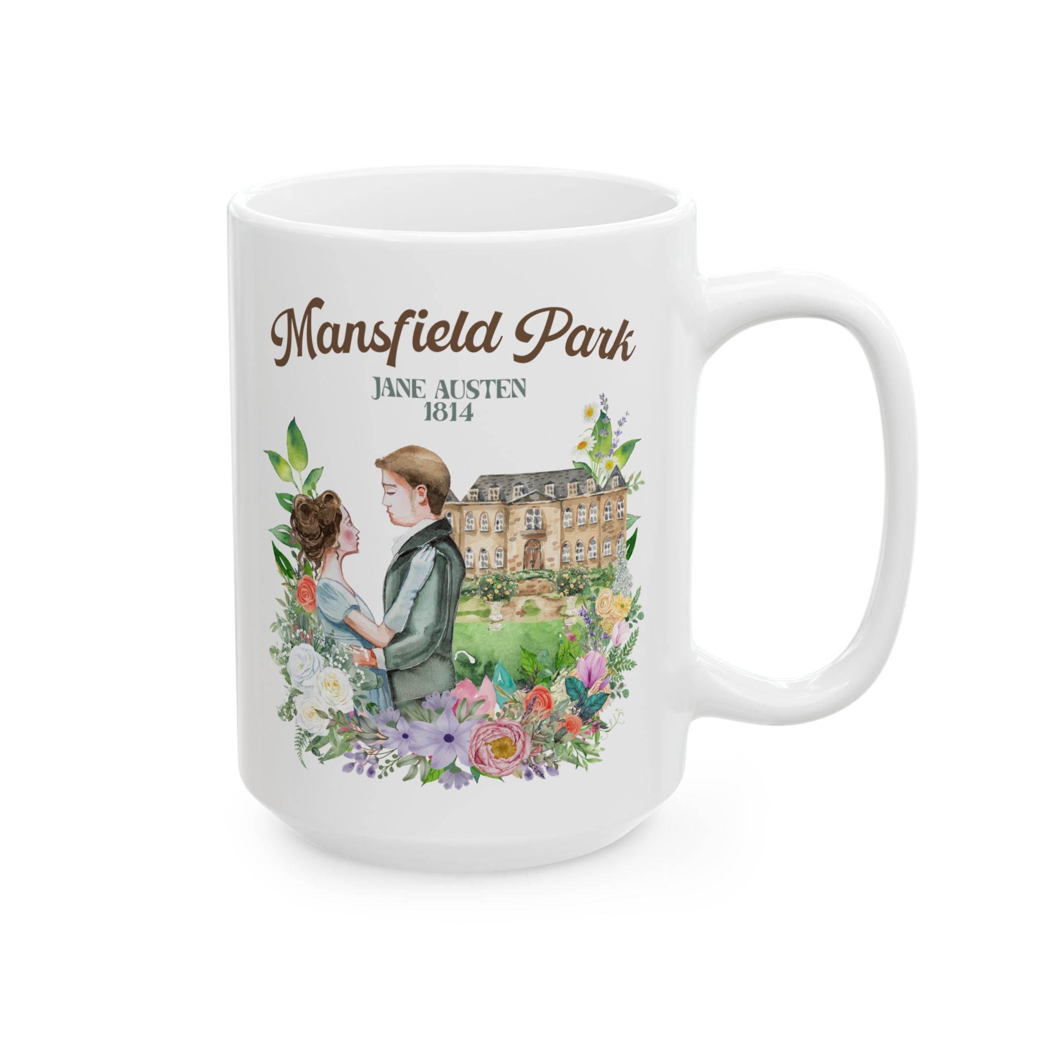 Bookish Jane Austen Mug for Romance Reader: Mansfield Park by Jane Austen | Nineteenth Century English Literature, Gift for Librarian - Opal and June