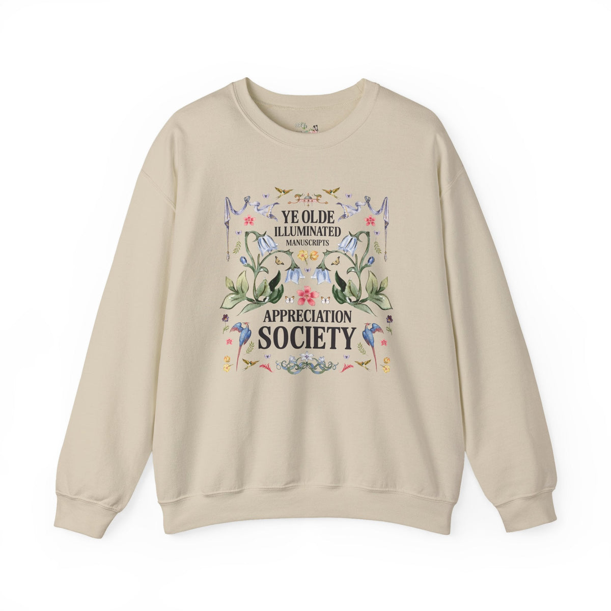 Bookish Medieval History Buff Sweatshirt for Book Lover Who Loves Historical Monks: Ye Olde Illuminated Manuscripts Appreciation Society - Opal and June