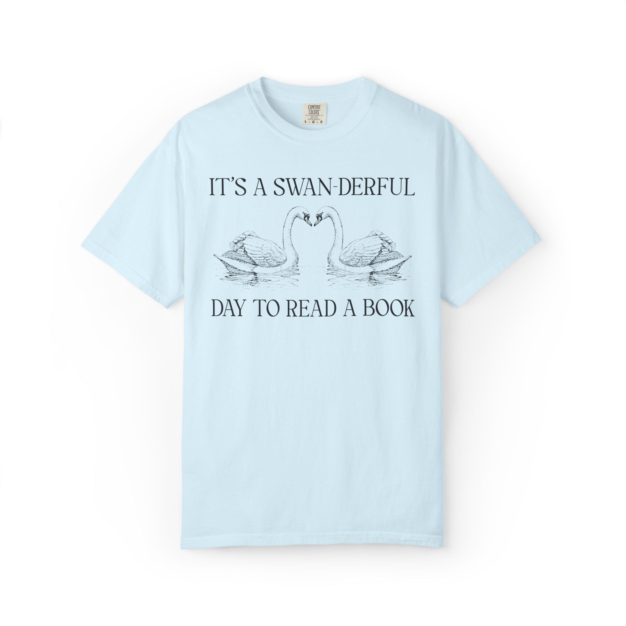 Bookish School Librarian Cottagecore Swan T-Shirt: It's a Swan-derful Day to Read | Cute Back to School Matching Teacher Tee, Animal Lover - Opal and June