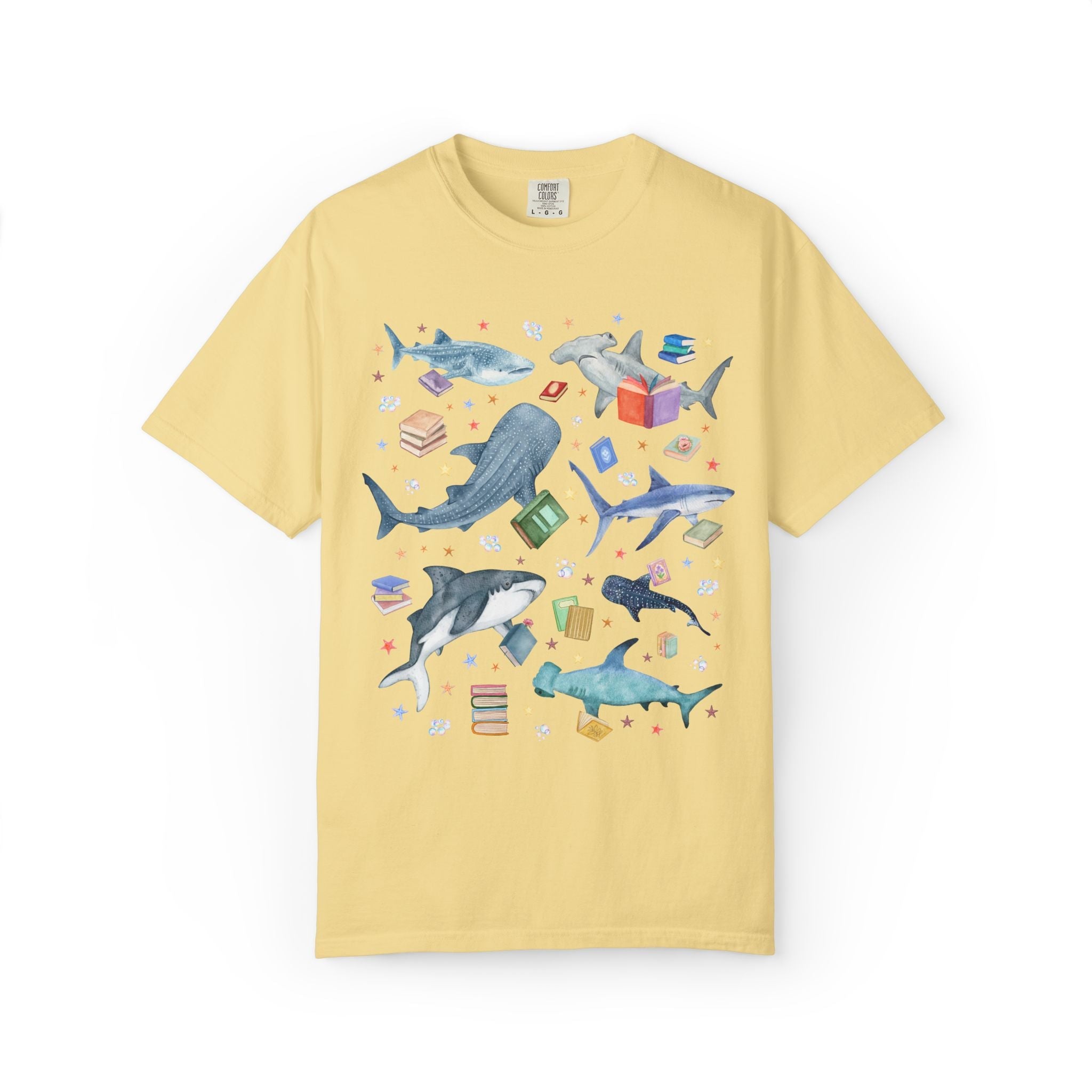 Bookish Shark T-Shirt for School Librarian or Reading Teacher - Opal and June