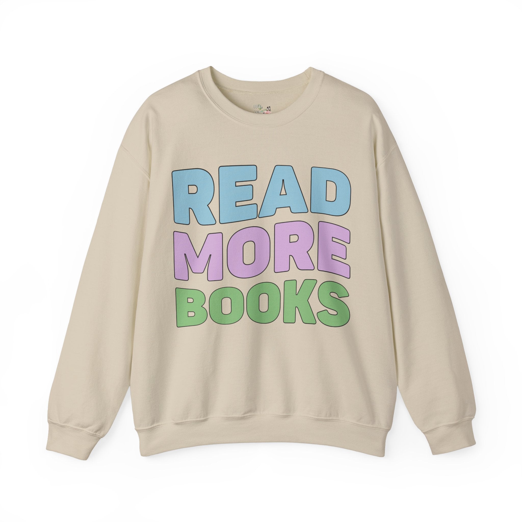 Bookish Sweatshirt with Retro Vibe: Read More Books | Cute Vintage Aesthetic Sweatshirt, School Librarian, Book Lover Gift, English Student - Opal and June