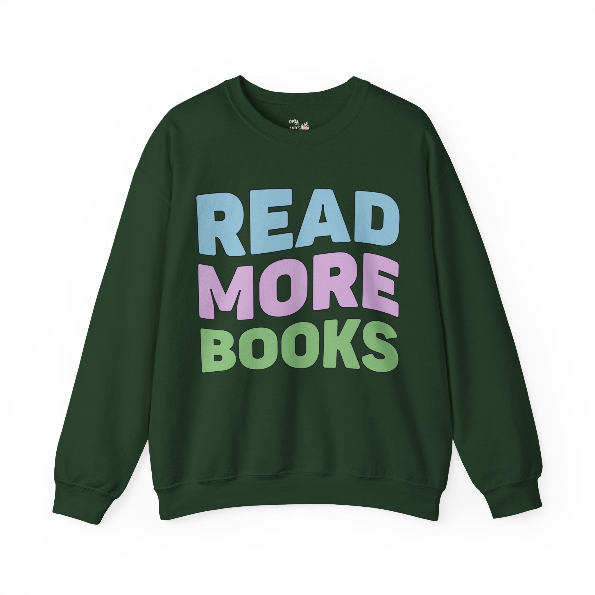 Bookish Sweatshirt with Retro Vibe: Read More Books | Cute Vintage Aesthetic Sweatshirt, School Librarian, Book Lover Gift, English Student - Opal and June