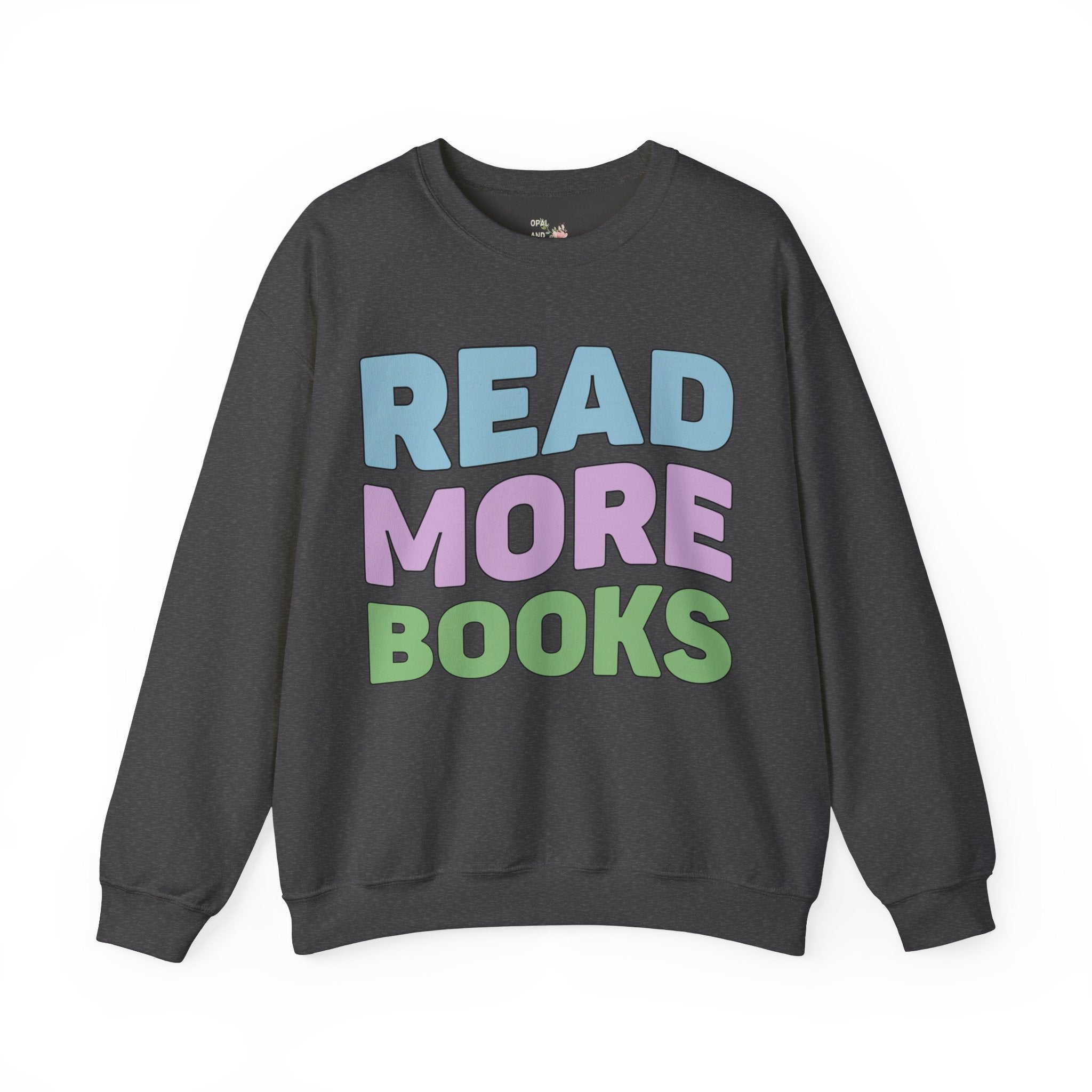 Bookish Sweatshirt with Retro Vibe: Read More Books | Cute Vintage Aesthetic Sweatshirt, School Librarian, Book Lover Gift, English Student - Opal and June