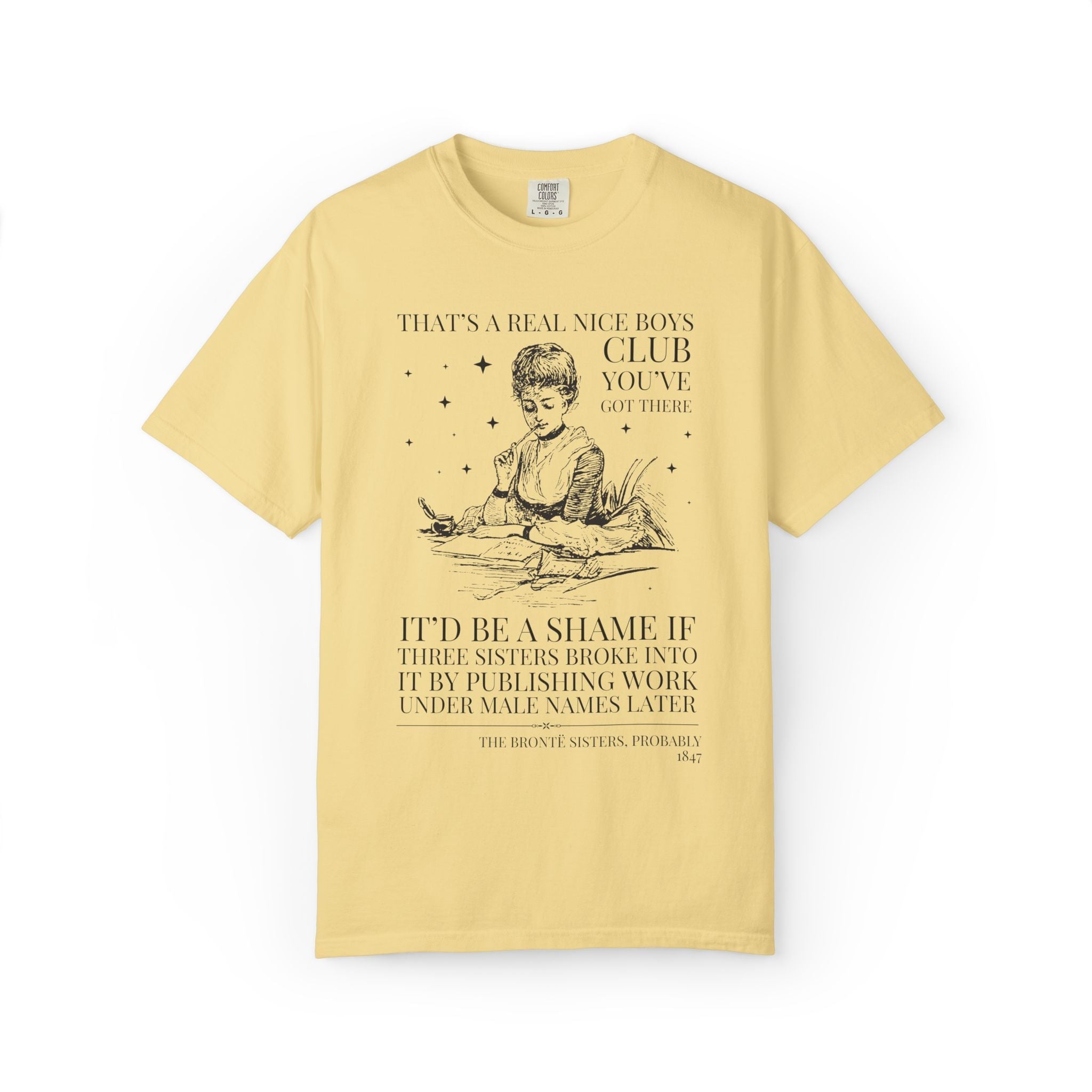 Bookish The Bronte Sisters Classic Literature Bookworm T-Shirt, Jane Eyre, Wuthering Heights, Emily Bronte, Charlotte Bronte, Anne Bronte - Opal and June