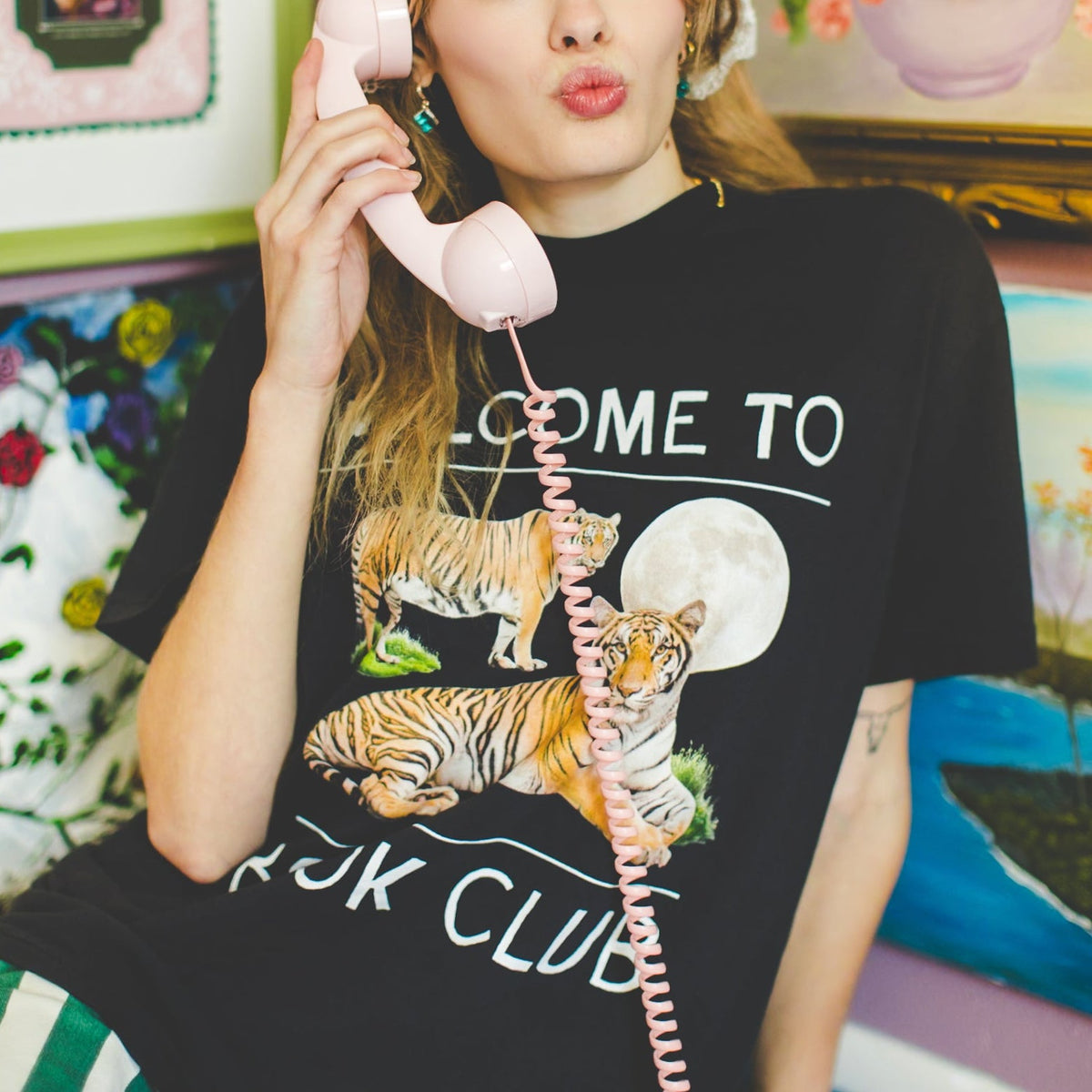 Bookish Tiger Tee Shirt: Welcome to Book Club - Opal and June