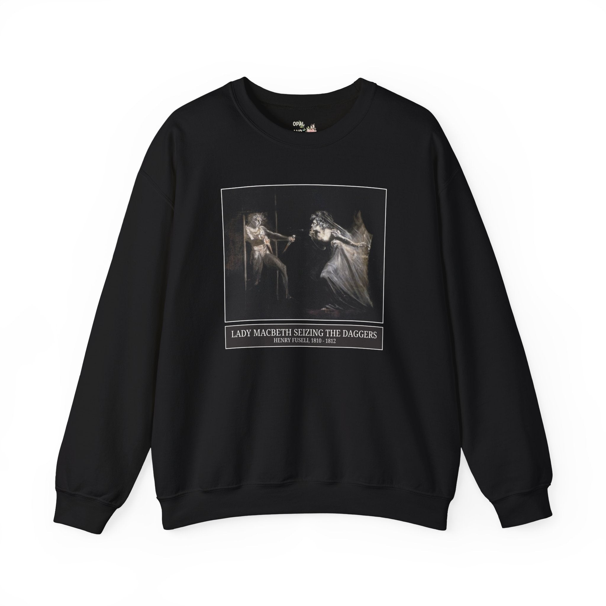 Bookish William Shakespeare English Teacher Art History Sweatshirt: Lady Macbeth Seizing the Daggers by Henry Fuseli, Book Lover Gift Idea - Opal and June