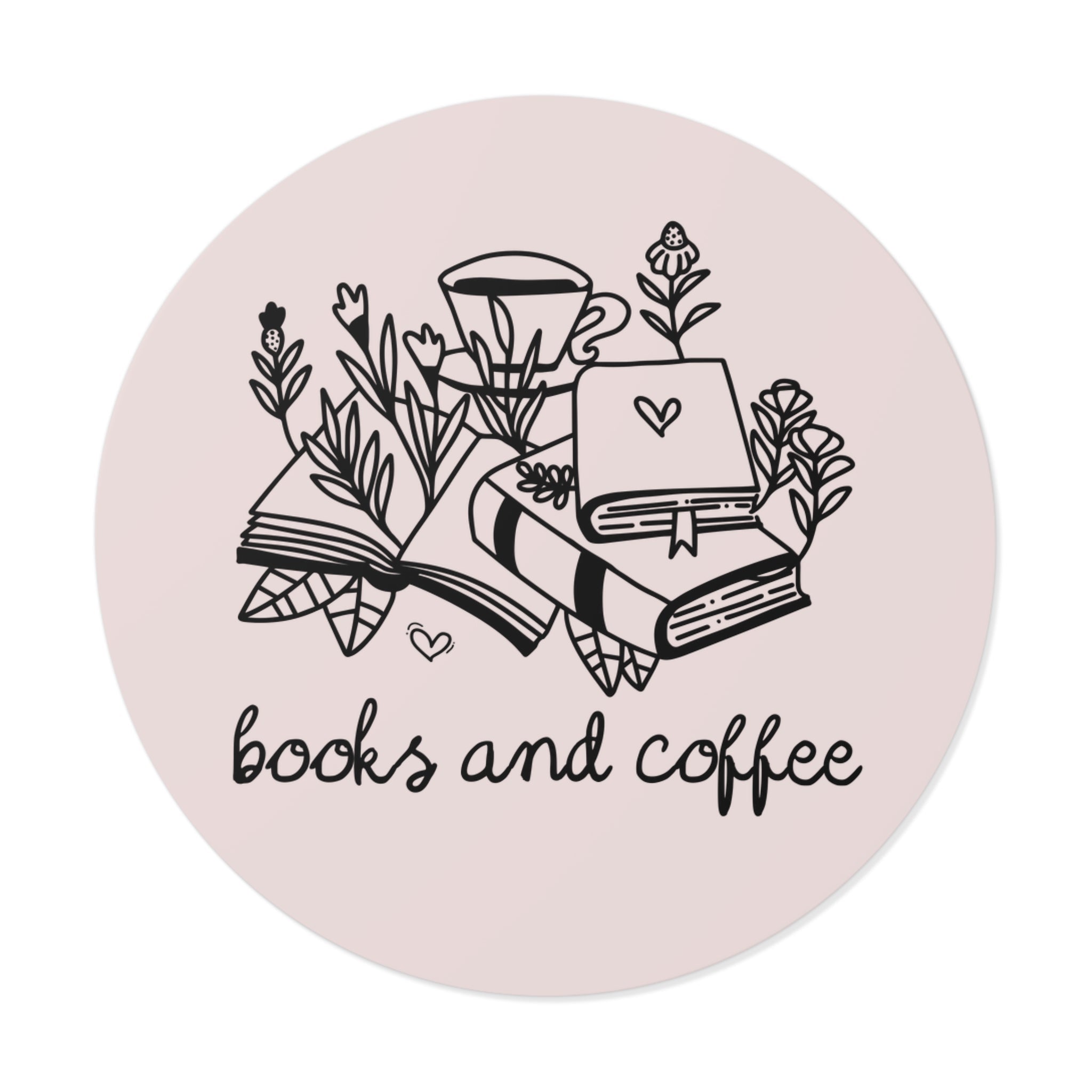 Books and Coffee Sticker with Flowers: Book Lover Gift Idea for Bookworm, Librarian Who Loves Coffee, Romance Reader Gift, Coffee Lover - Opal and June