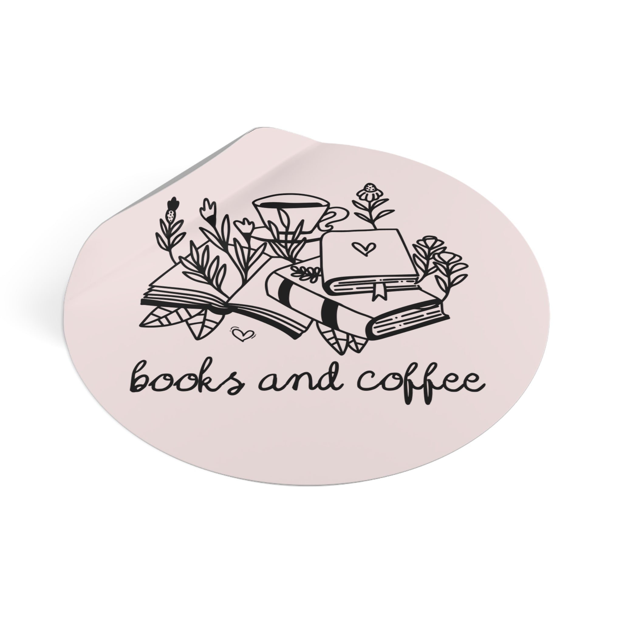 Books and Coffee Sticker with Flowers: Book Lover Gift Idea for Bookworm, Librarian Who Loves Coffee, Romance Reader Gift, Coffee Lover - Opal and June